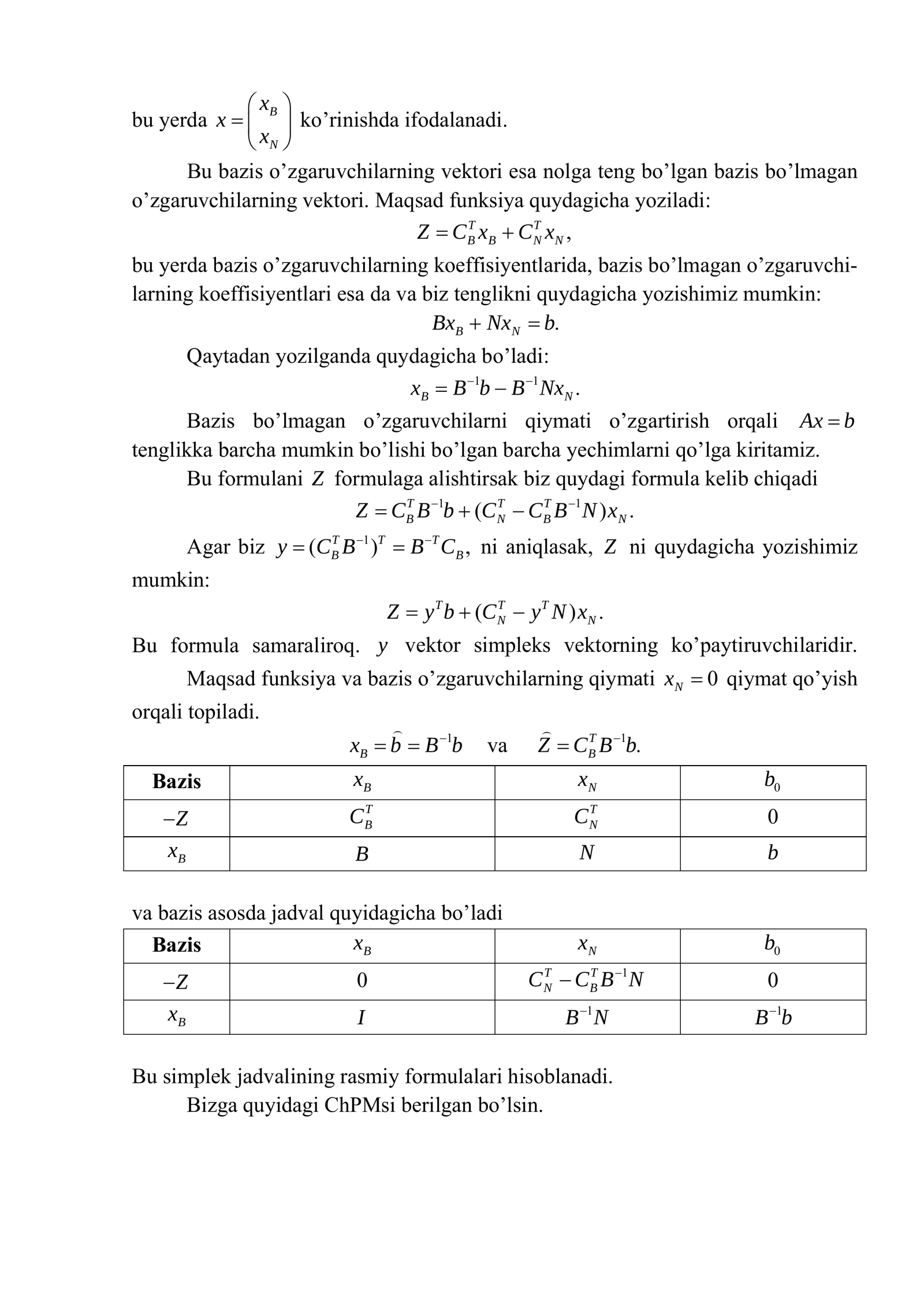 Simpleks usuli 2