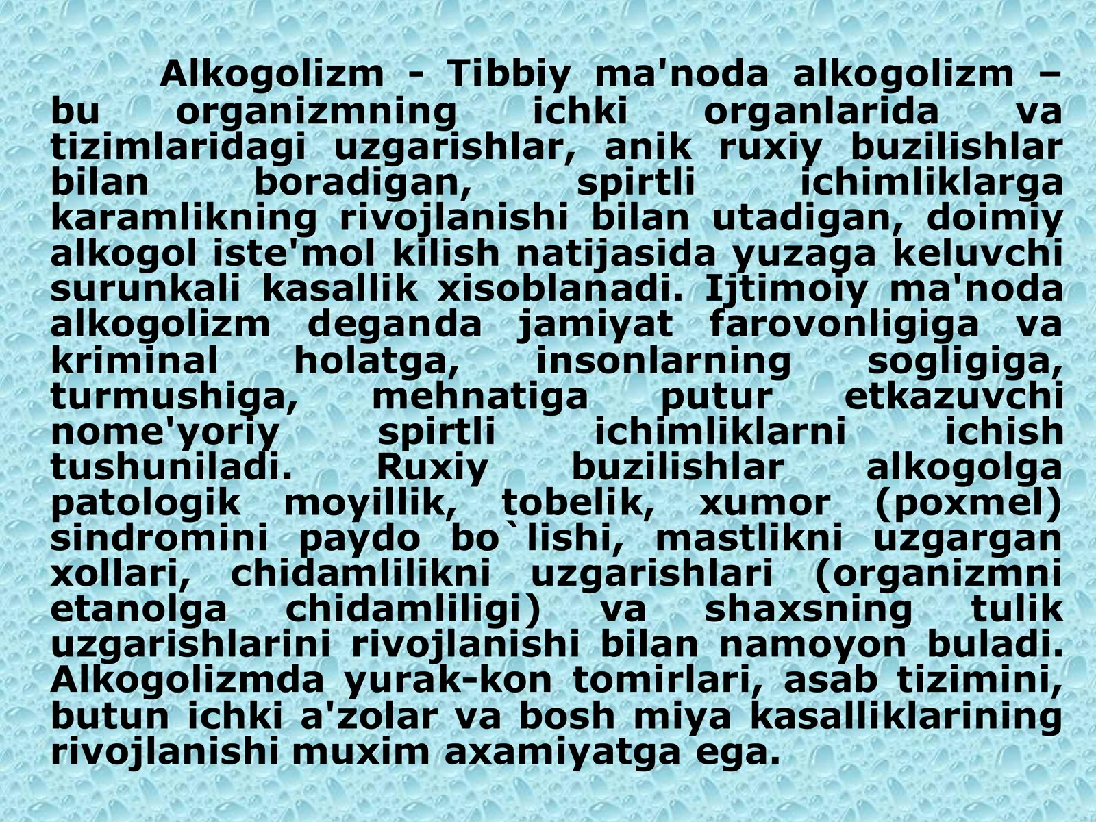 Alkogolizm va narkomaniya 2