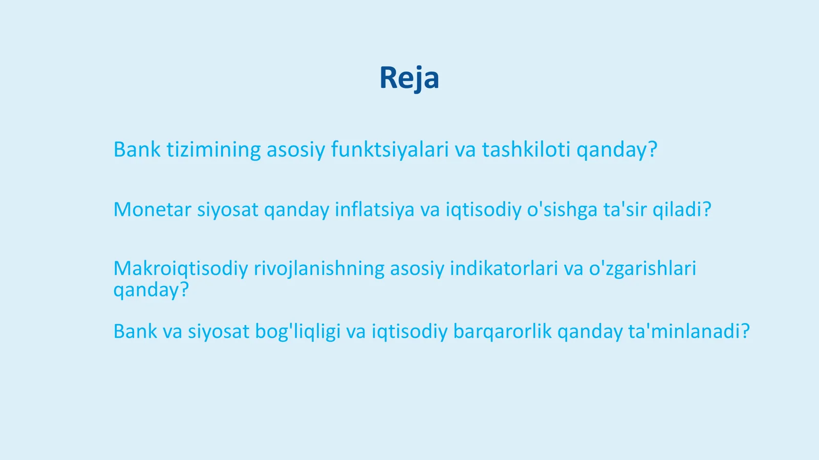 Ozarbayjon Respublikasining Bank Tizimi, Monetar Siyosati va Makroiqtisodiy Rivojlanishi 2