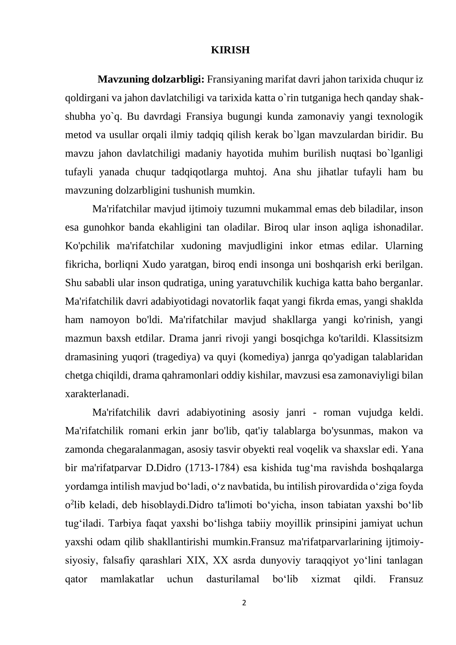 FRANSIYADAGI MARIFATCHILIK OQIMI 2