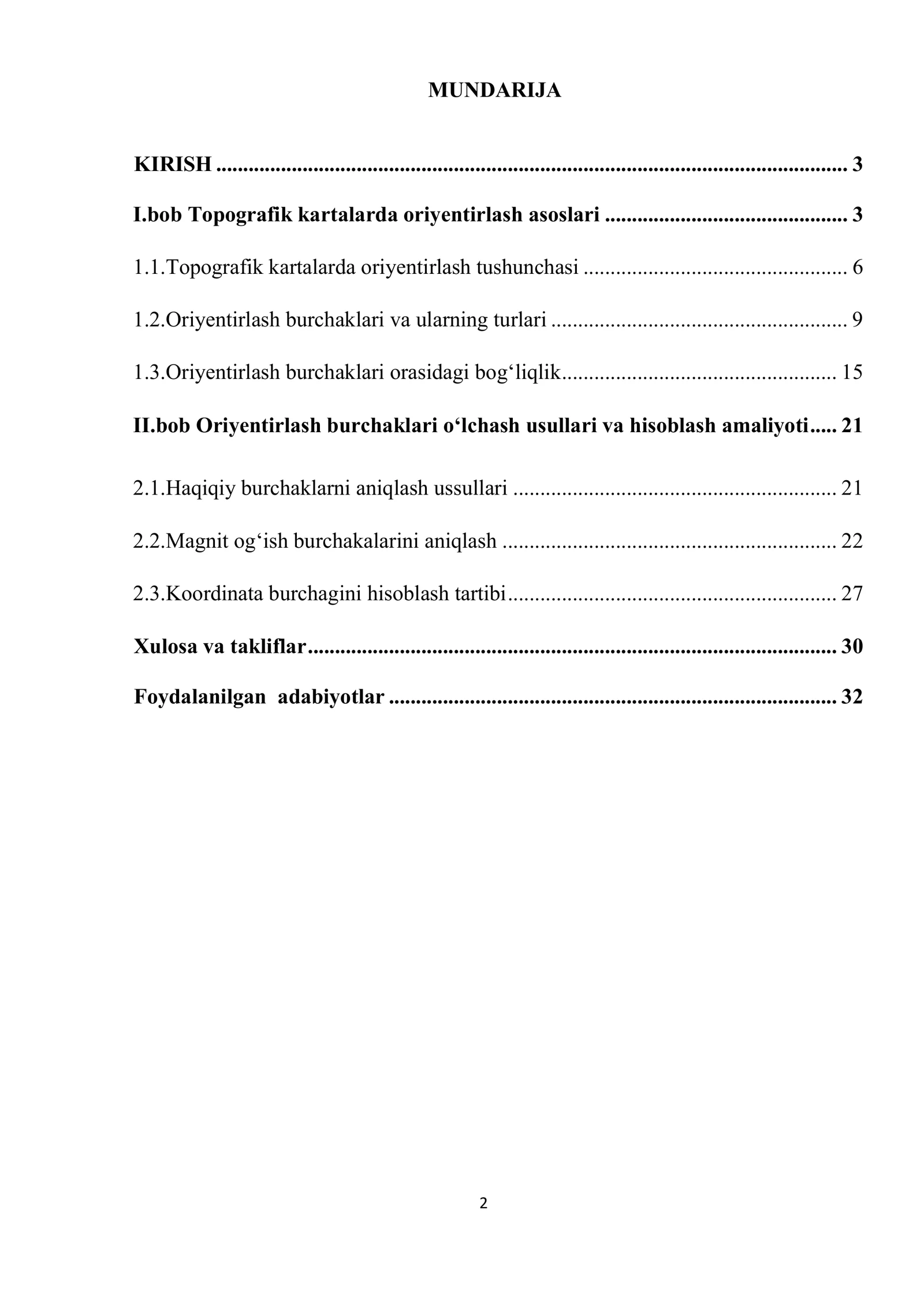 Topografik kartada oriyentirlash burchaklarini oʻlchash 2