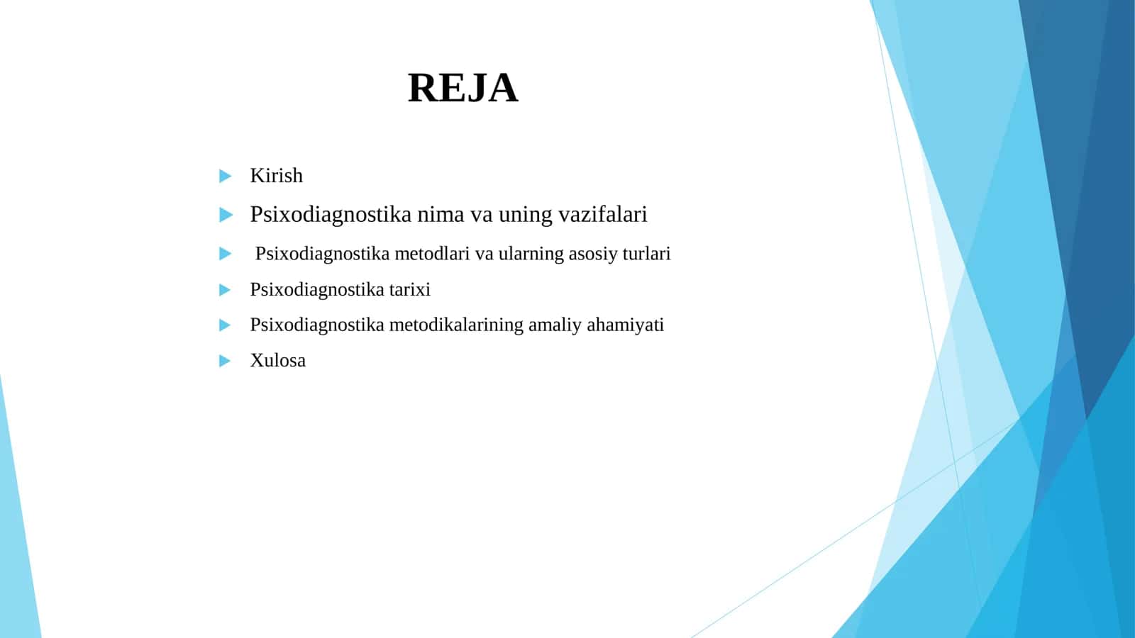 Psixodiagnostika metodikalar klassifikatsiyasi 2
