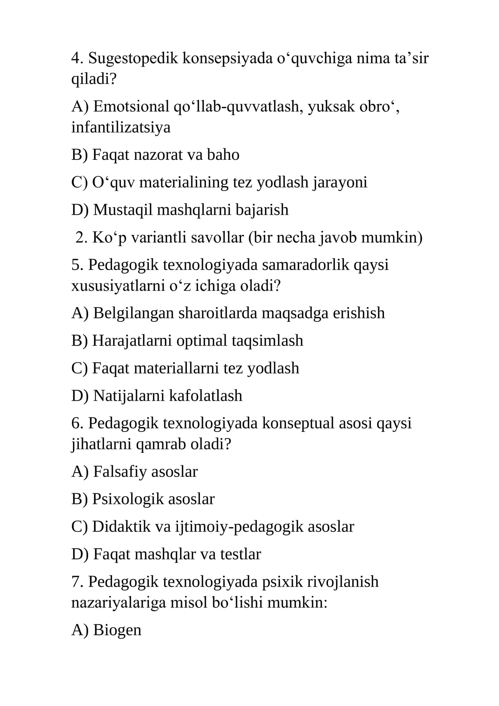 Pedagogik texnologiya 2