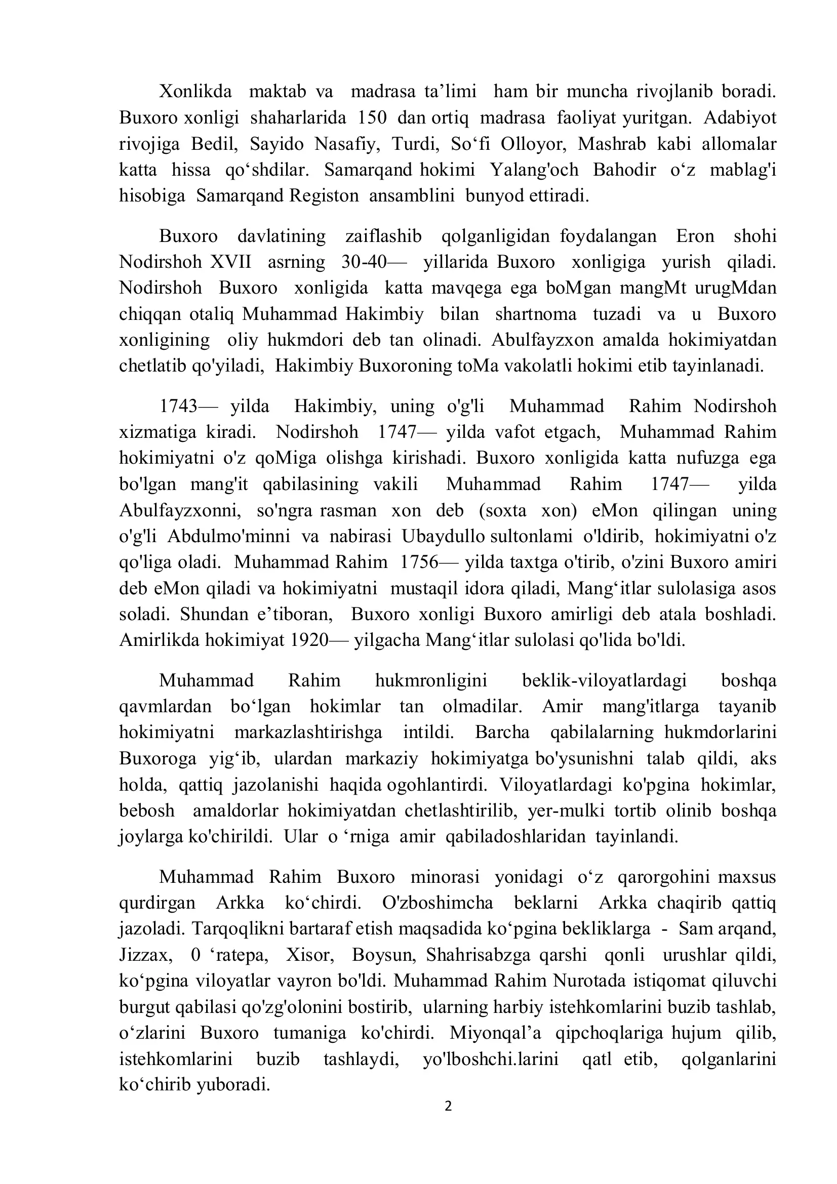 Shayboniylar va Ashtarxoniylar davlati. 2