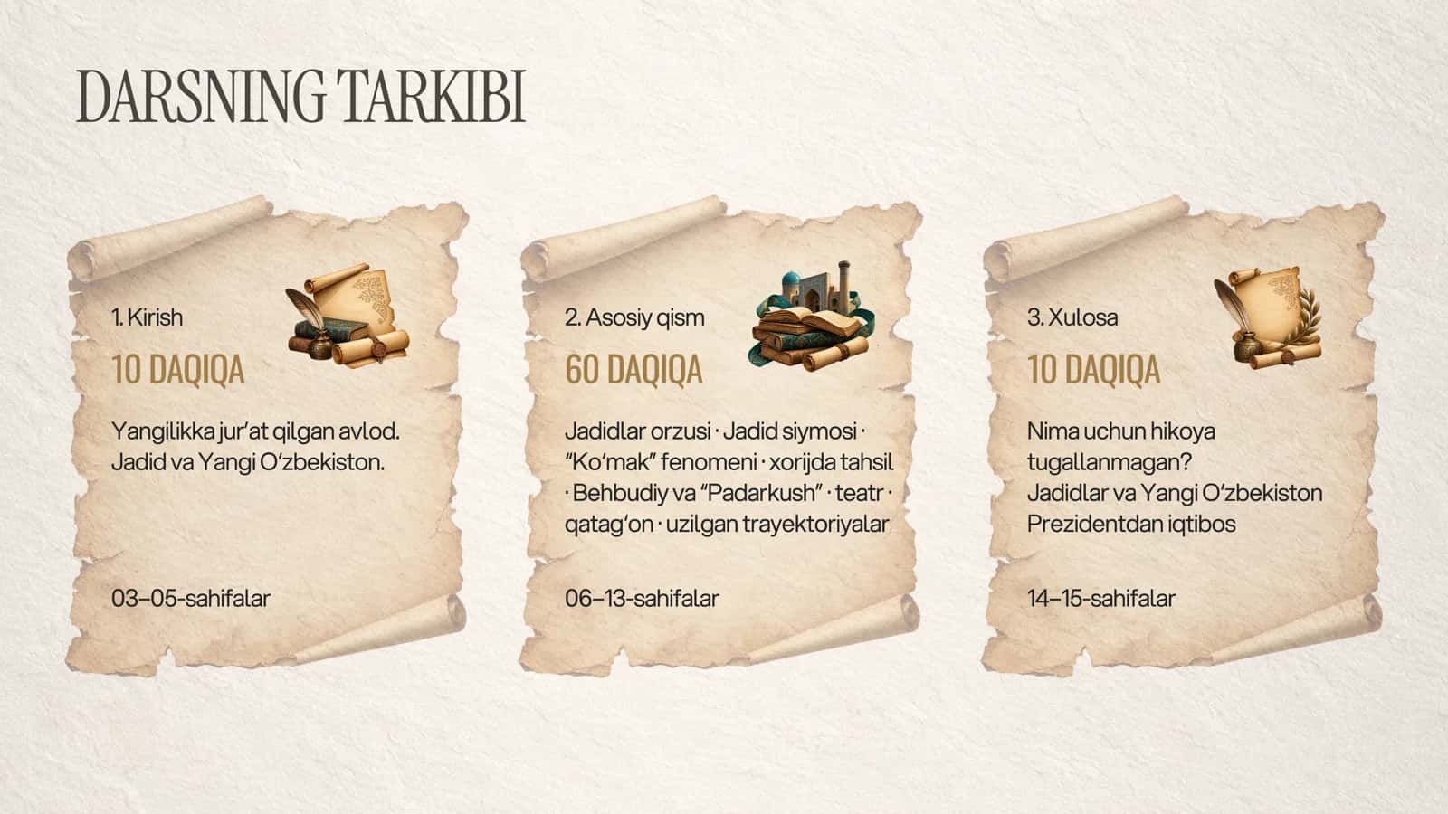 hikoya Darsning tarkibi 2