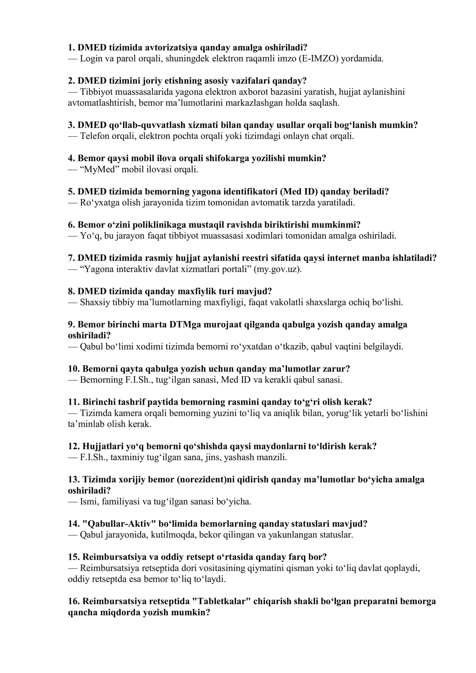 🩺🥇 ARGOS | DMED Tibbiyot Testlari 100 ta saralangan savol bilan 🩺 2