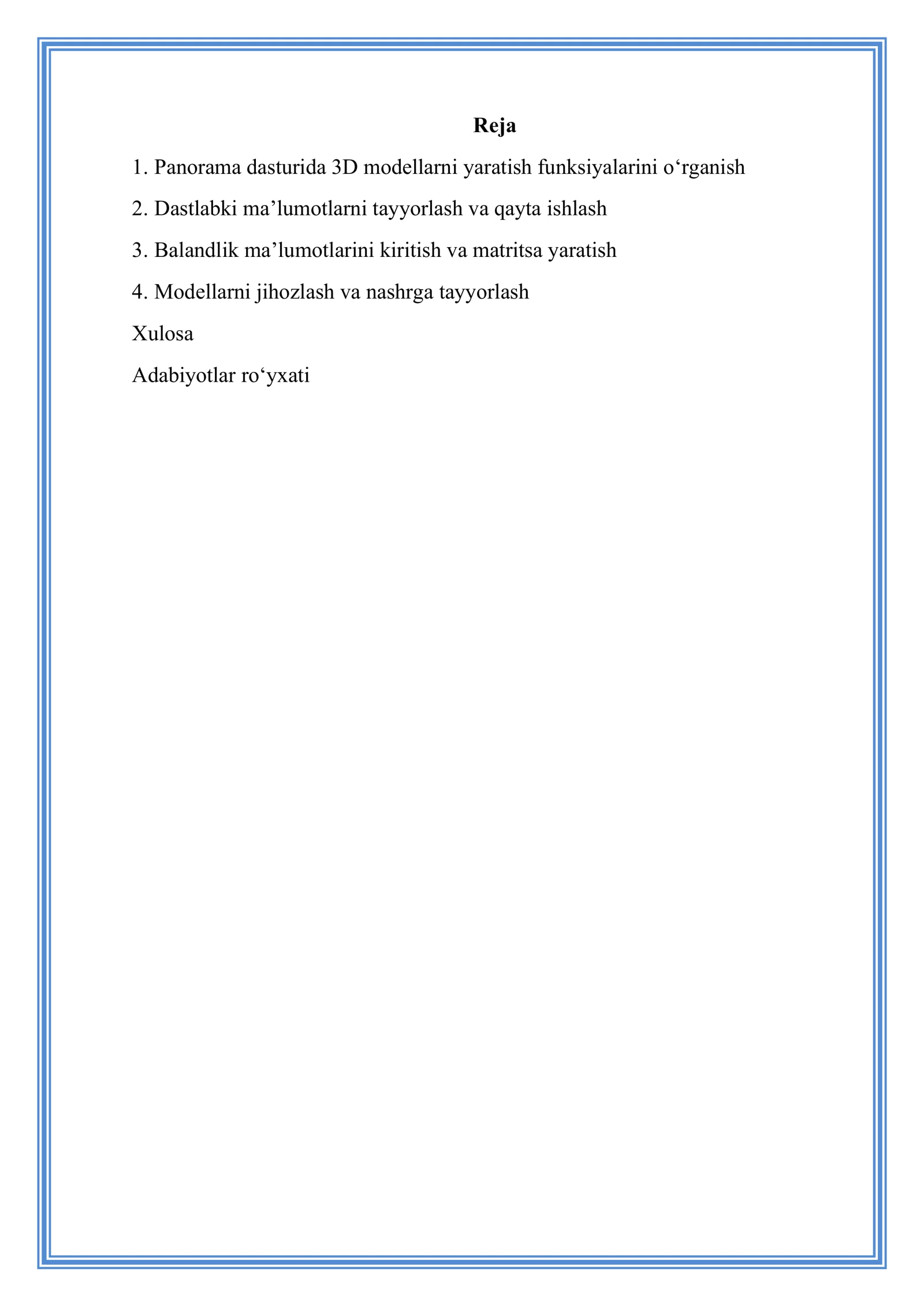 Panorama dasturida uch o‘lchamli modellarni yaratish 2
