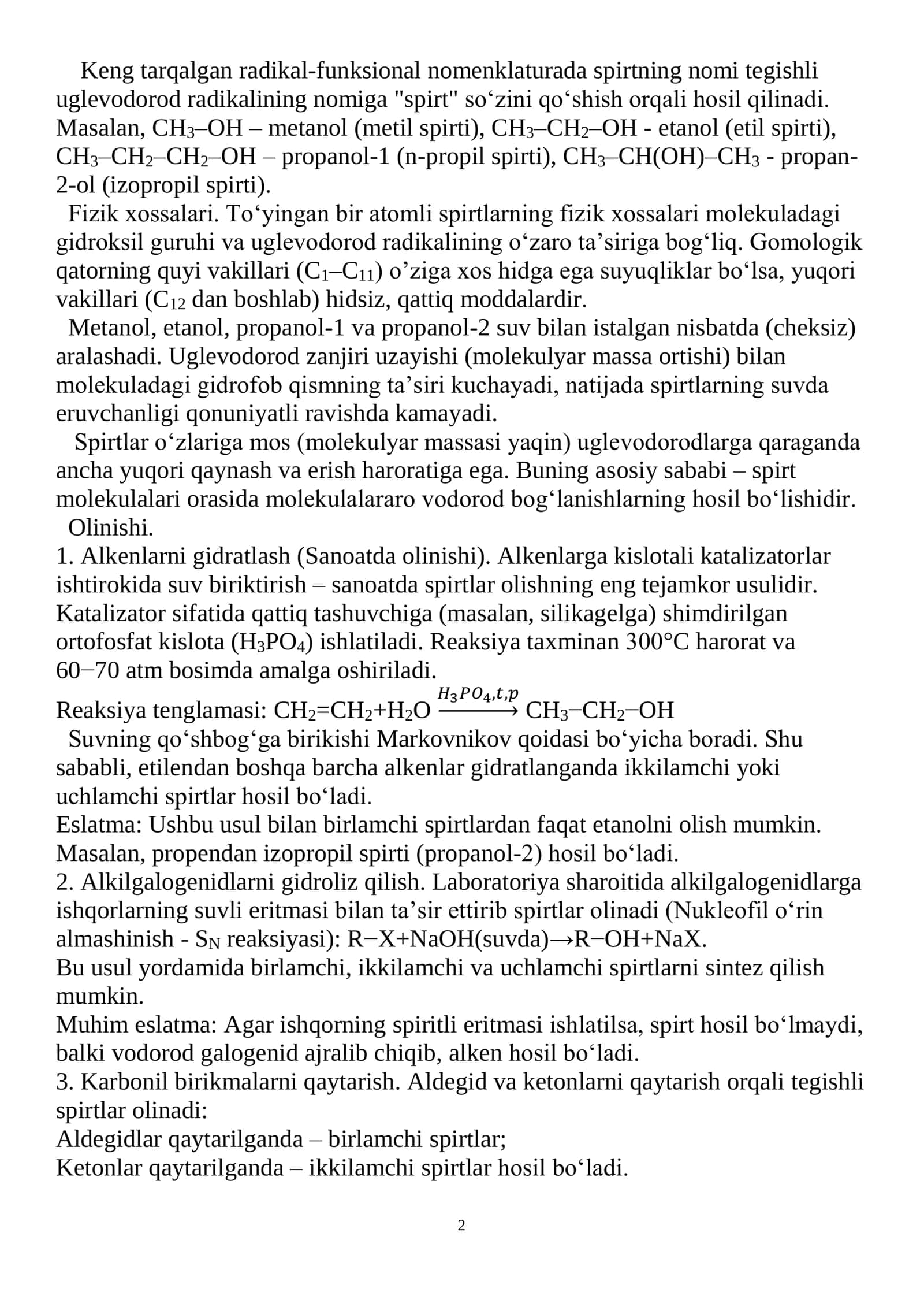 SPIRTLAR VA FENOLLAR 2
