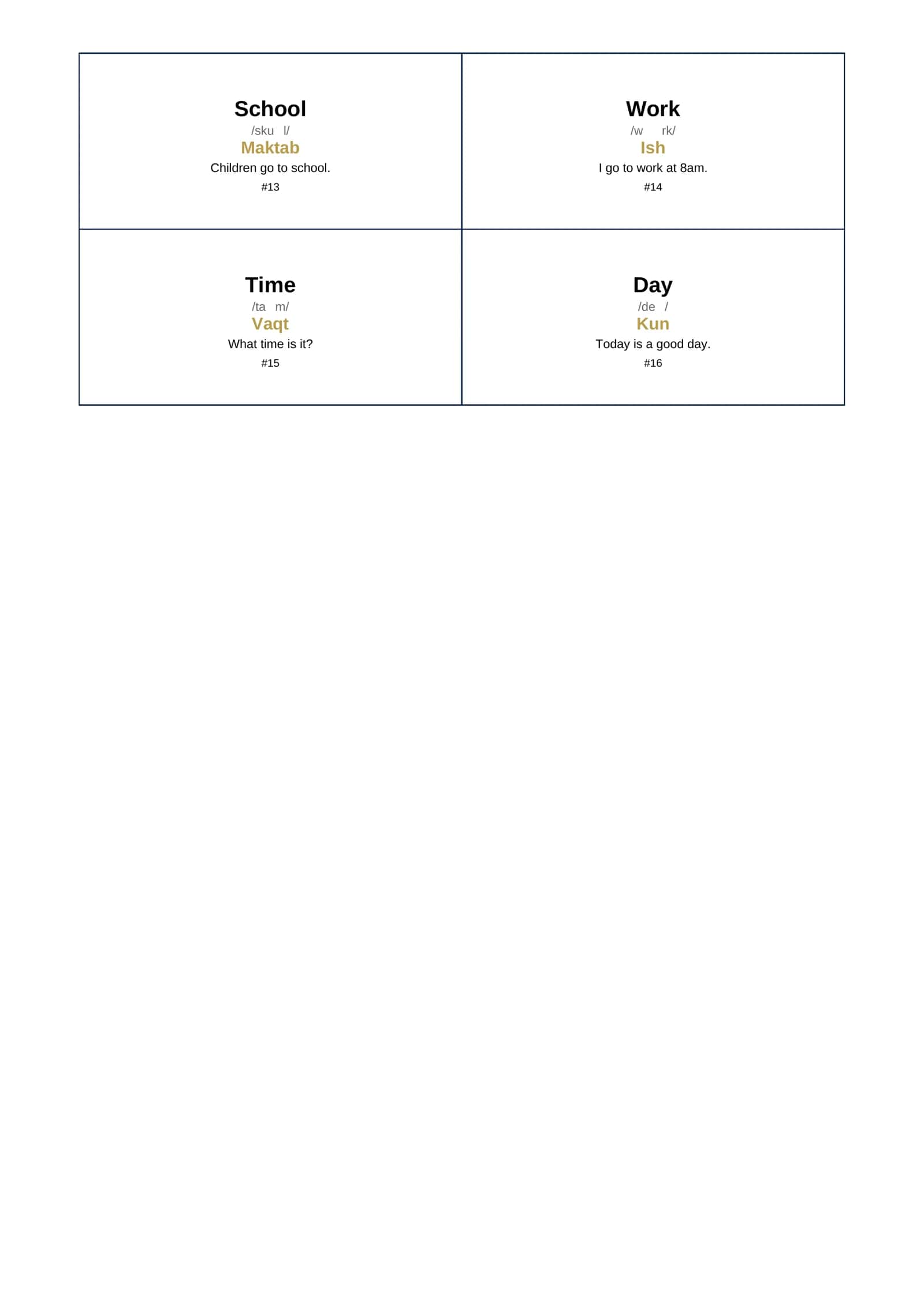 English Vocabulary Flashcards 2