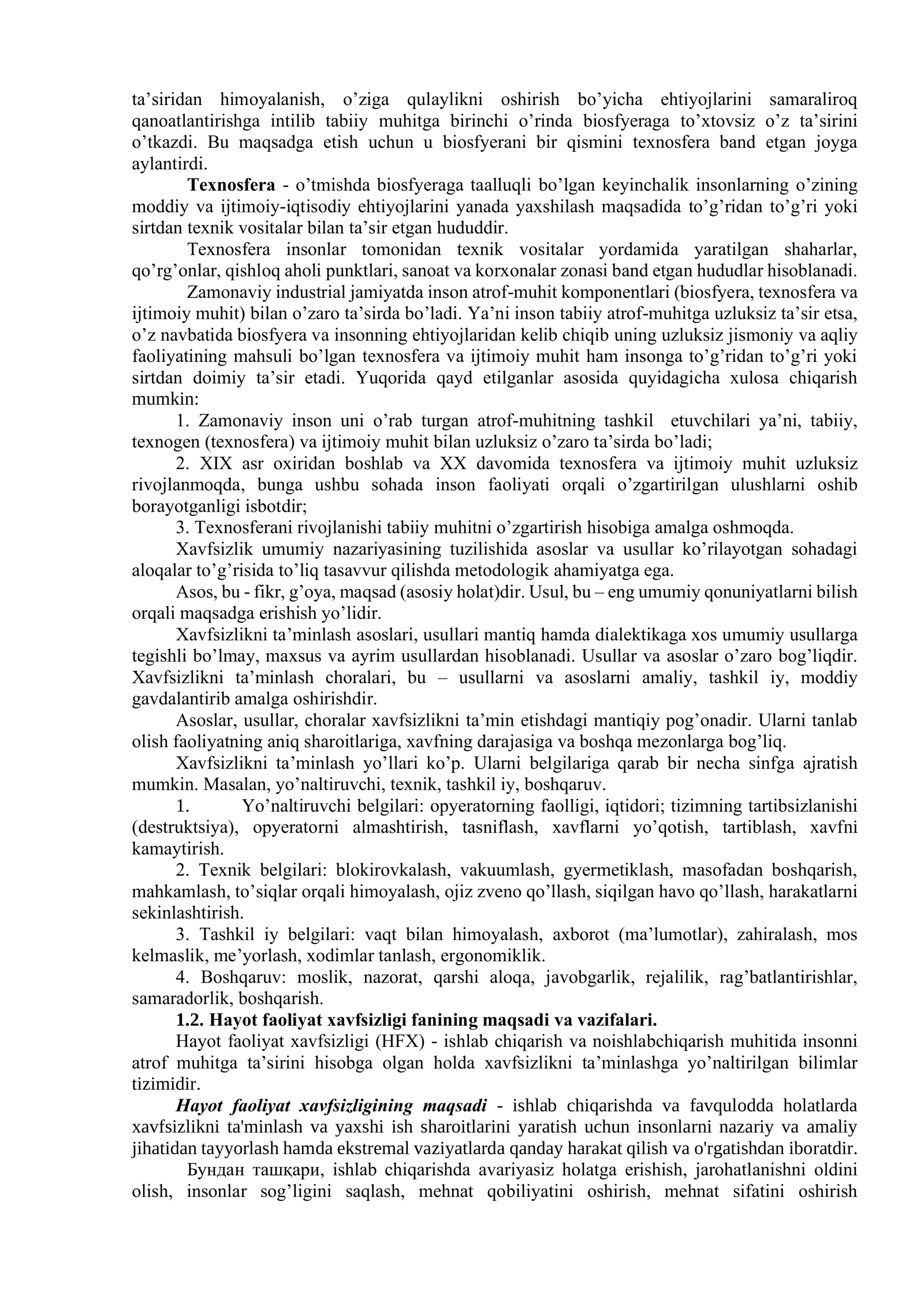 Mavzu: HAYOT FAOLIYATI XAVFSIZLIGI 2