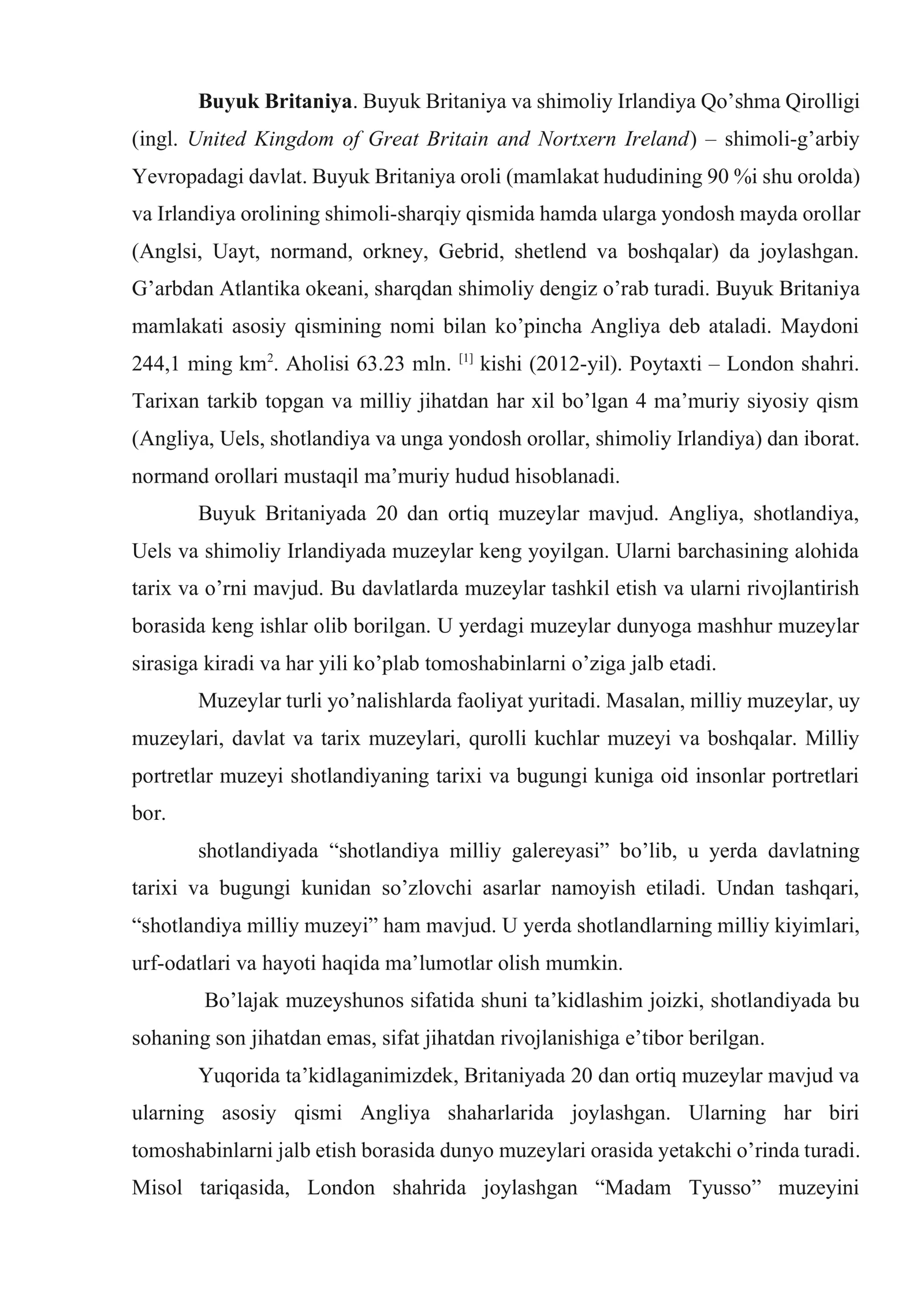 Buyuk Britaniya muzeylari 2