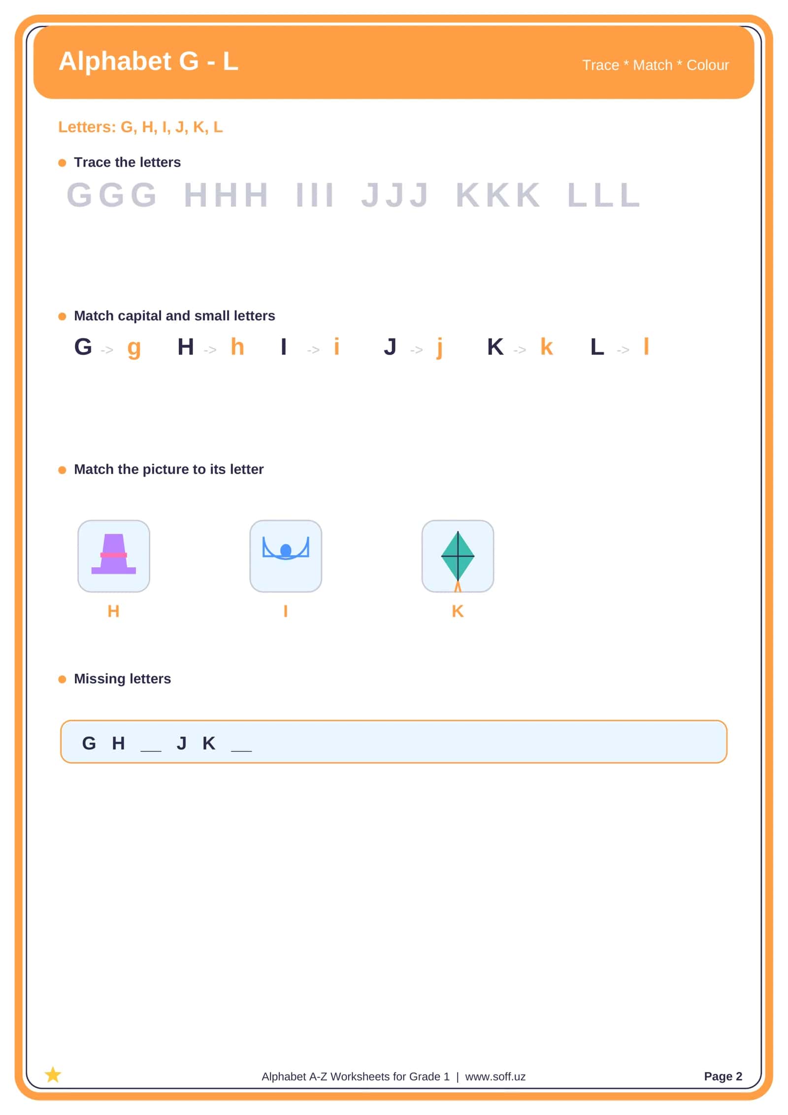 Alphabet A–Z Worksheets for Grade 1 2