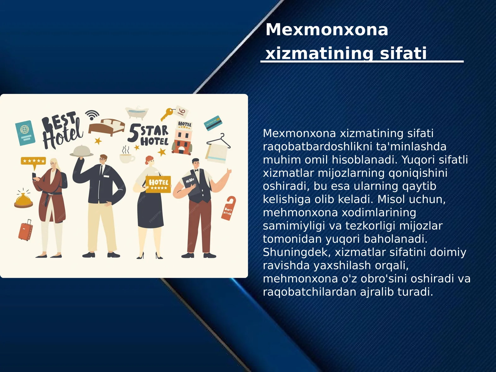 Mexmonxona biznesida raqobatbardoshlikni ta'minlash omillari 2