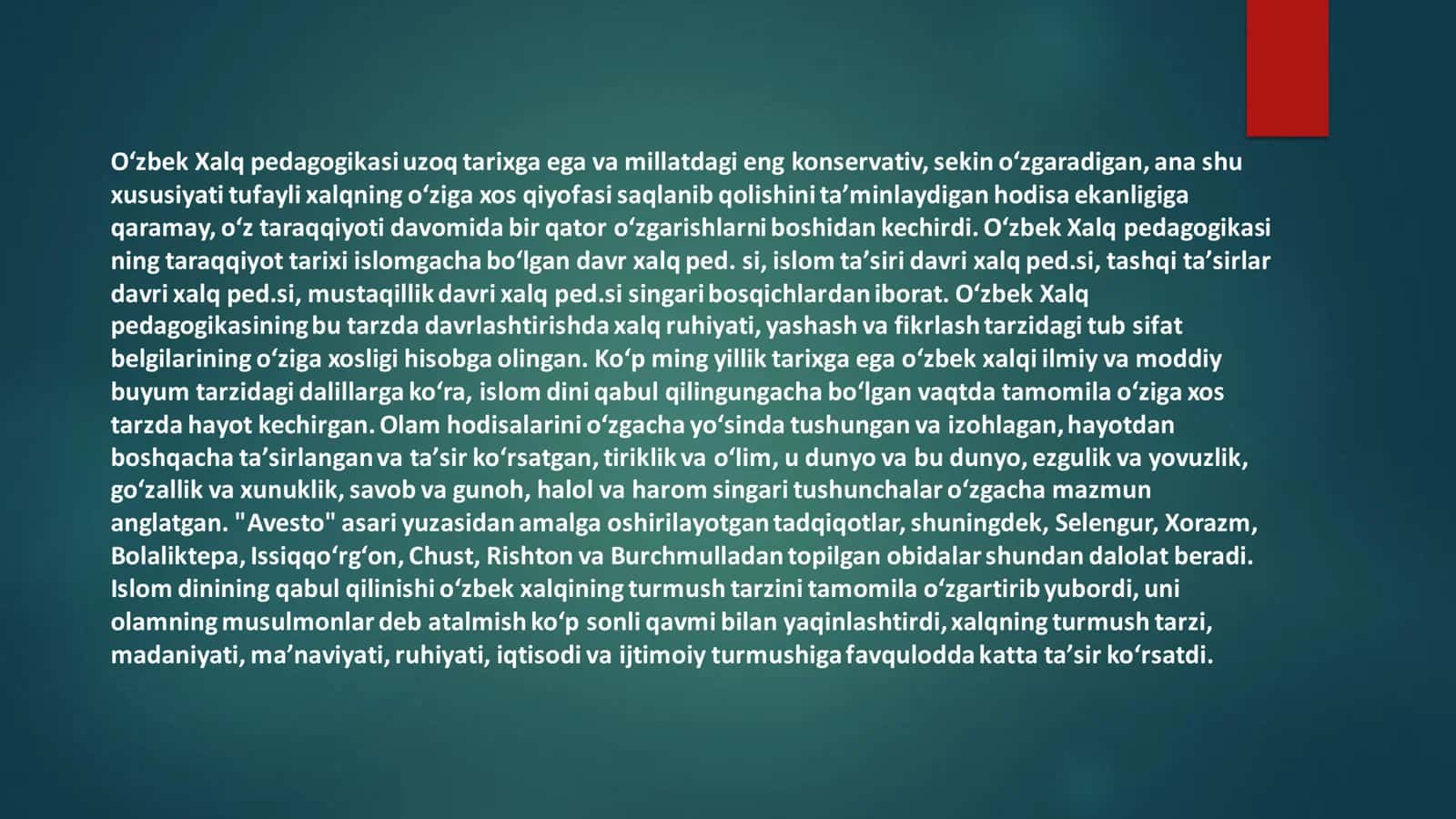 Oʻzbek xalq pedagogikasi –Milliy tarbiya asosida 2