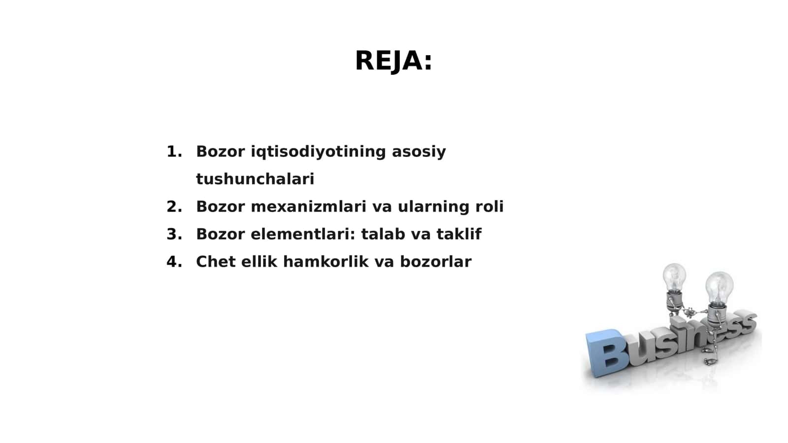 Bozor iqtisodiyoti va uning elementlari 2