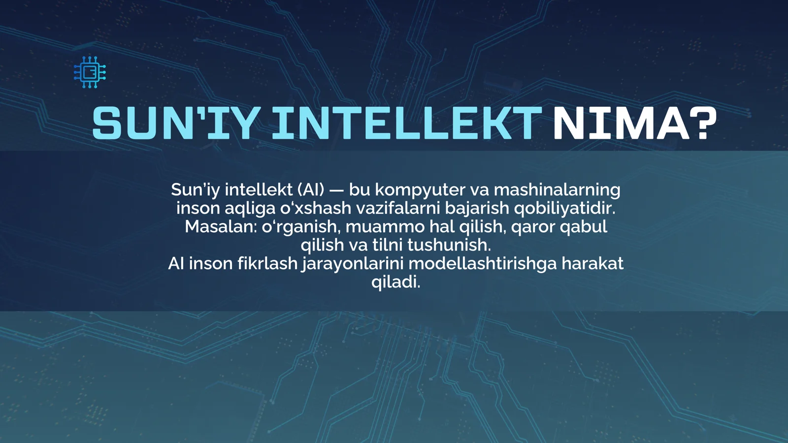AI Sun’iy intellekt asoslari 2