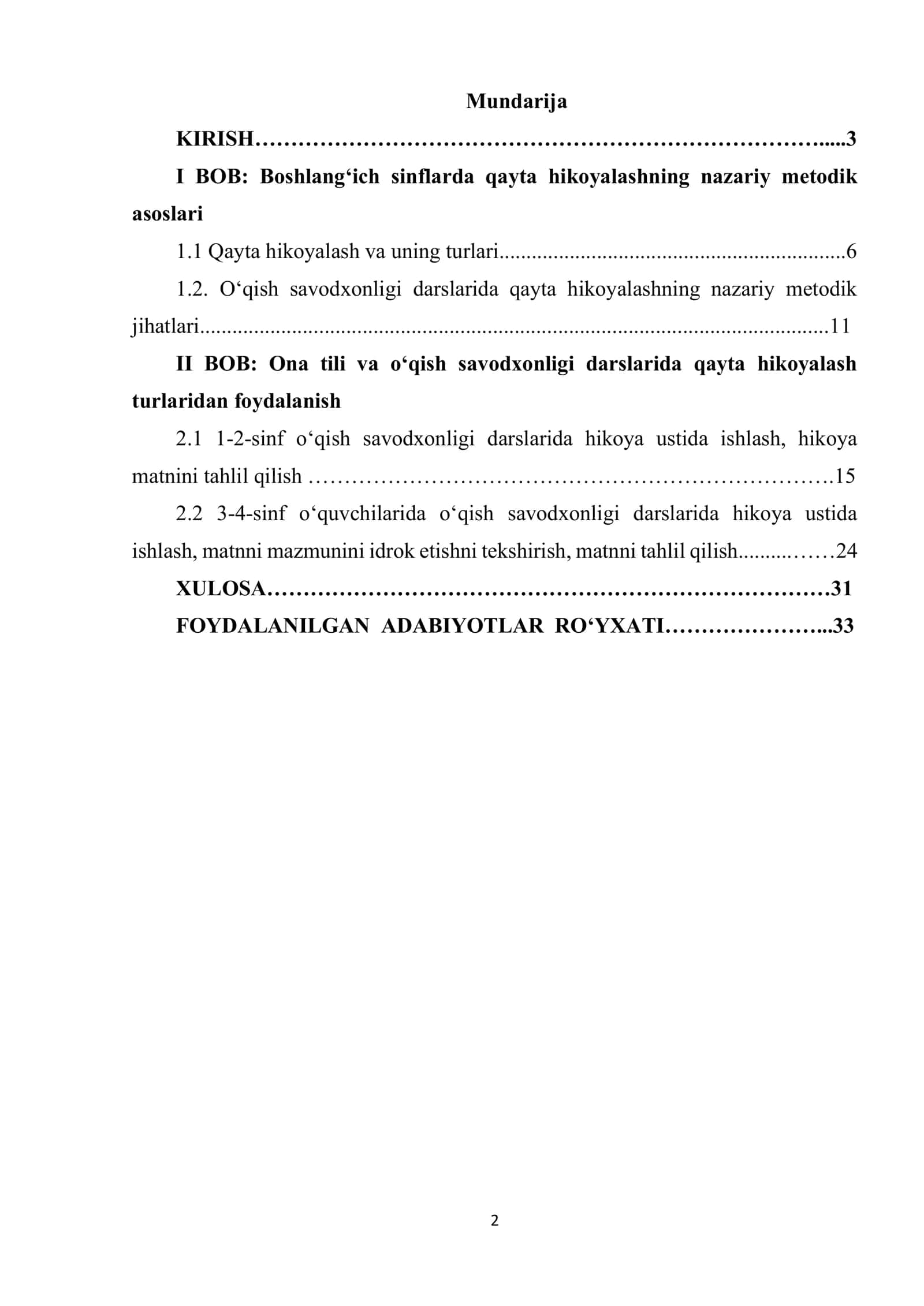 O‘qish savodxonligi darslarida qayta hikoyalashdan foydalanish metodikasi 2