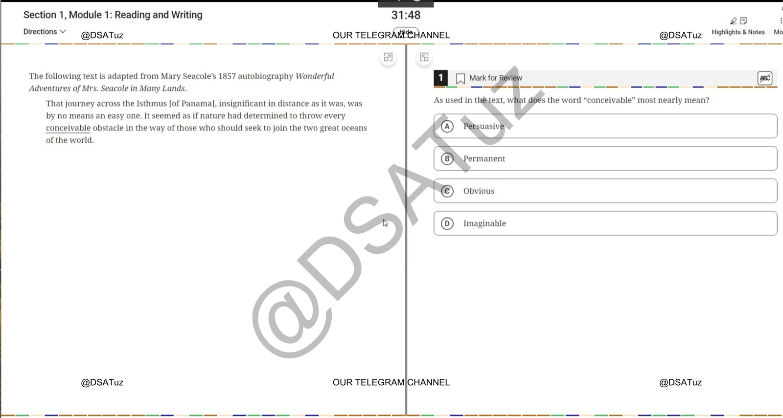 Digital SAT Actual Test with Key 2