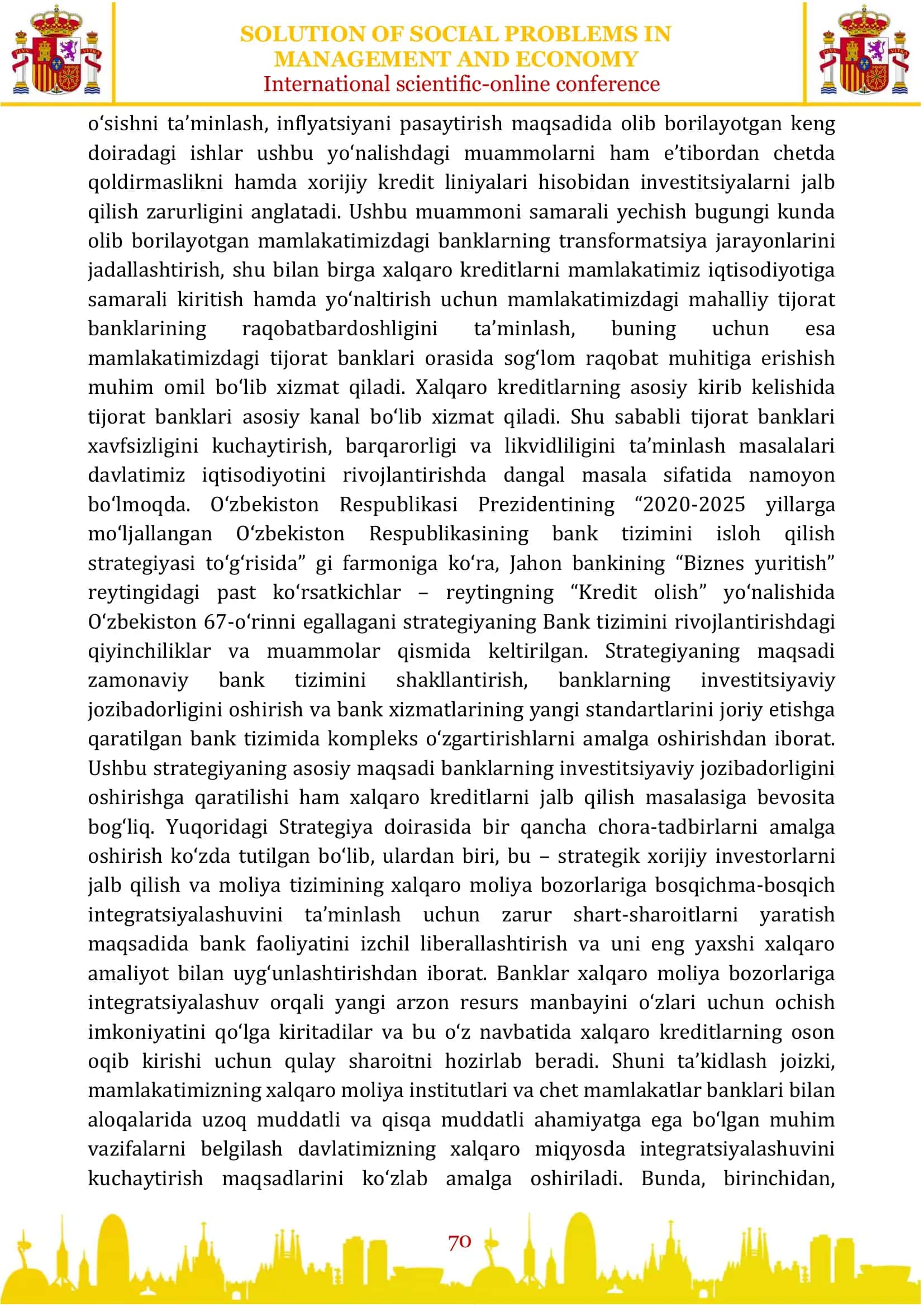 XALQARO KREDITLARNING O‘ZBEKISTON IQTISODIYOTINI RIVOJLANTIRISHDAGI ZARURIYAT 2