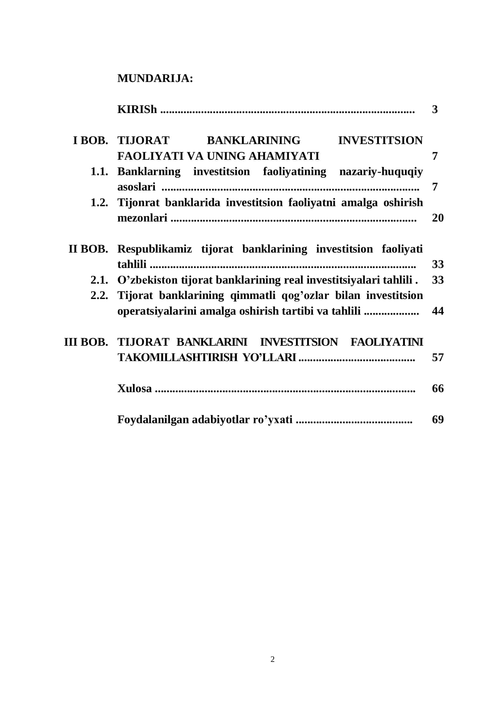 Tijorat Banklarining Investitsion Faoliyati va Uning Ahamiyati 2