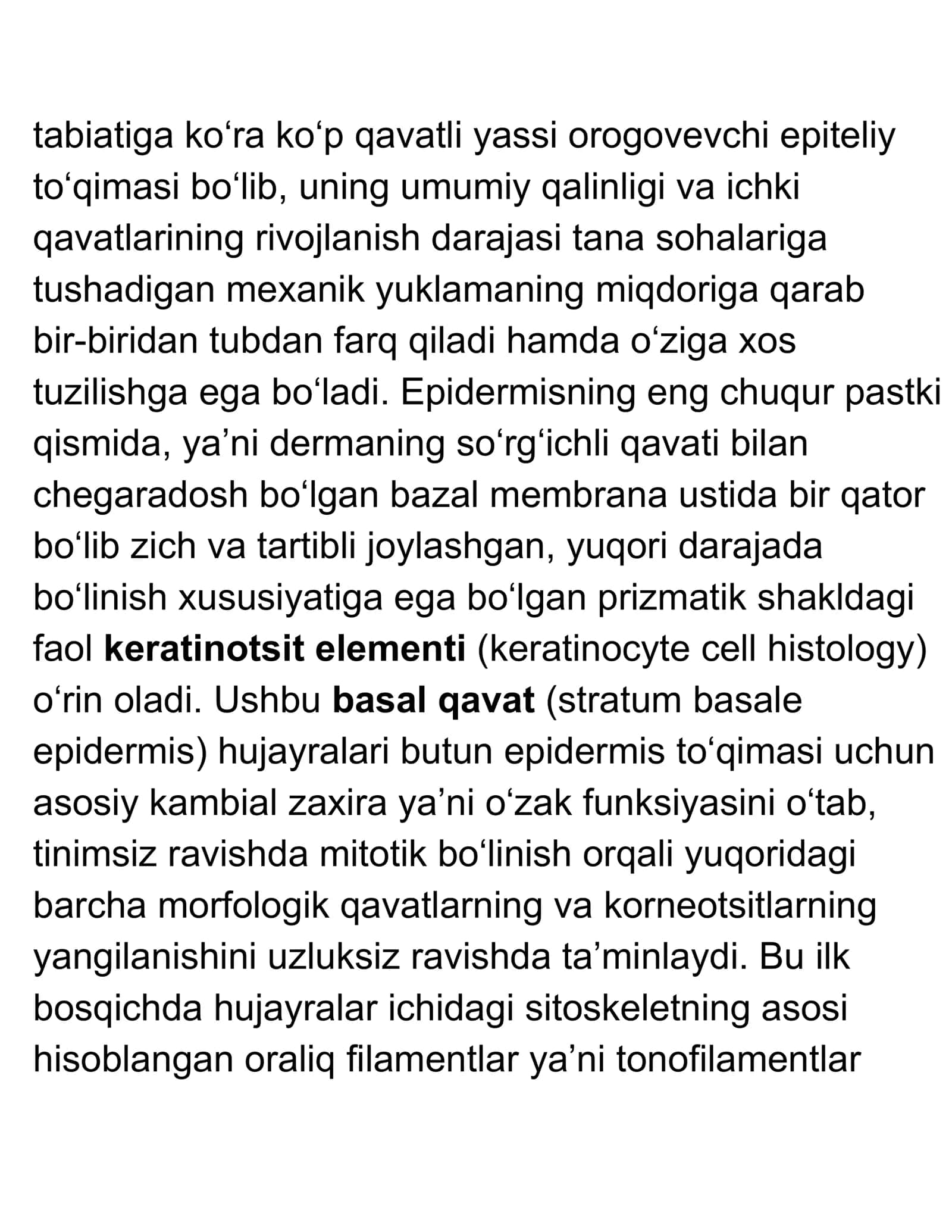Keratinizatsiya jarayoni 2