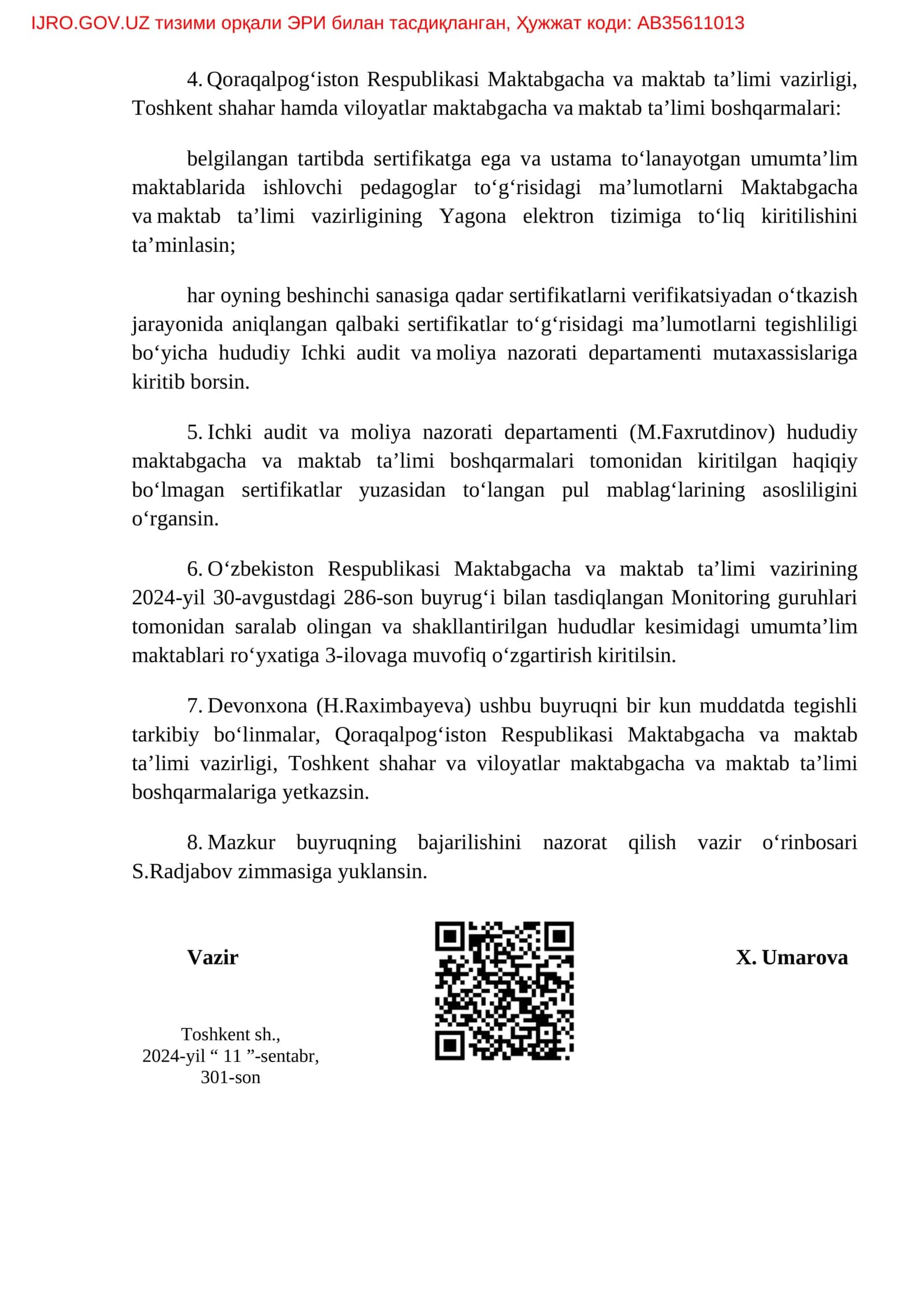 Umumiy oʻrta taʼlim tizimida faoliyat yuritayotgan pedagog xodimlarga ustama belgilash 2