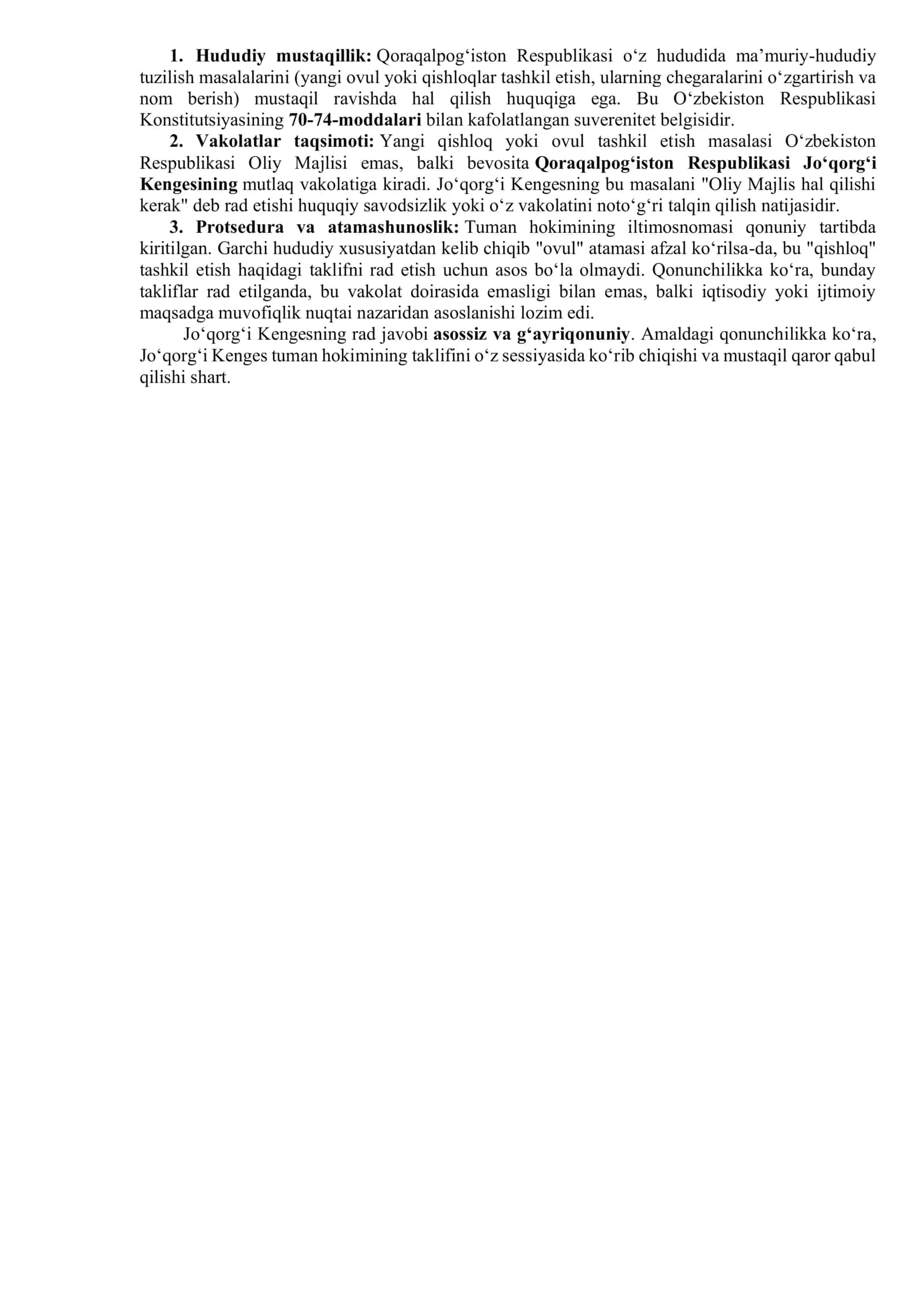 Qoraqalpogʻiston Respublikasining konstitutsiyaviy maqomi 2