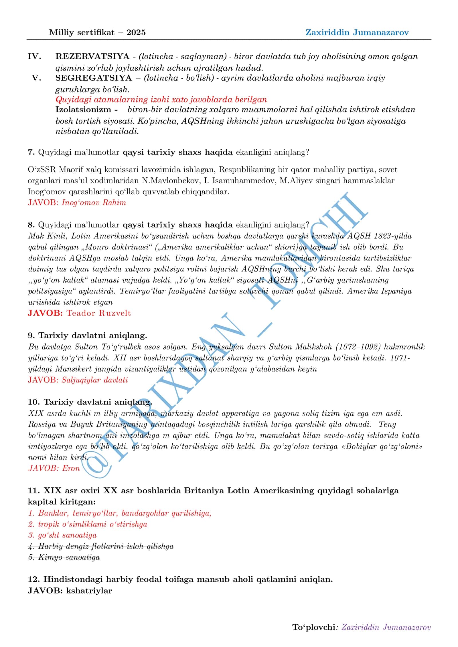 Milliy sertifikat – 2025 2