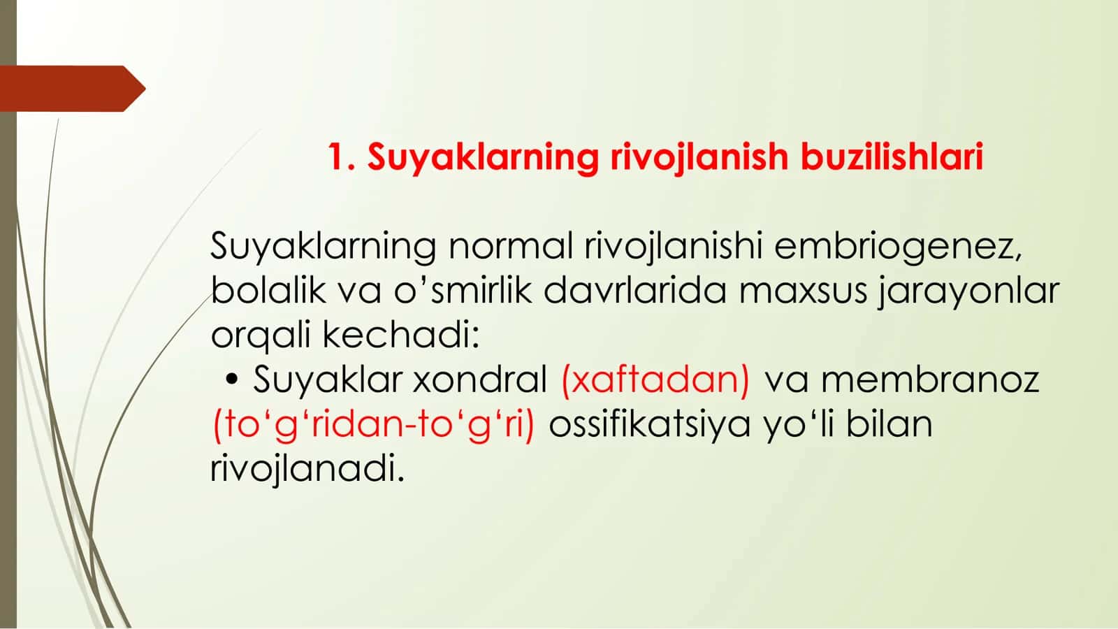 Suyaklarning rivojlanish buzilishlari 2