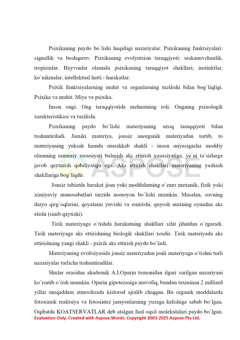 psixika va ong evolutsiyasi 2