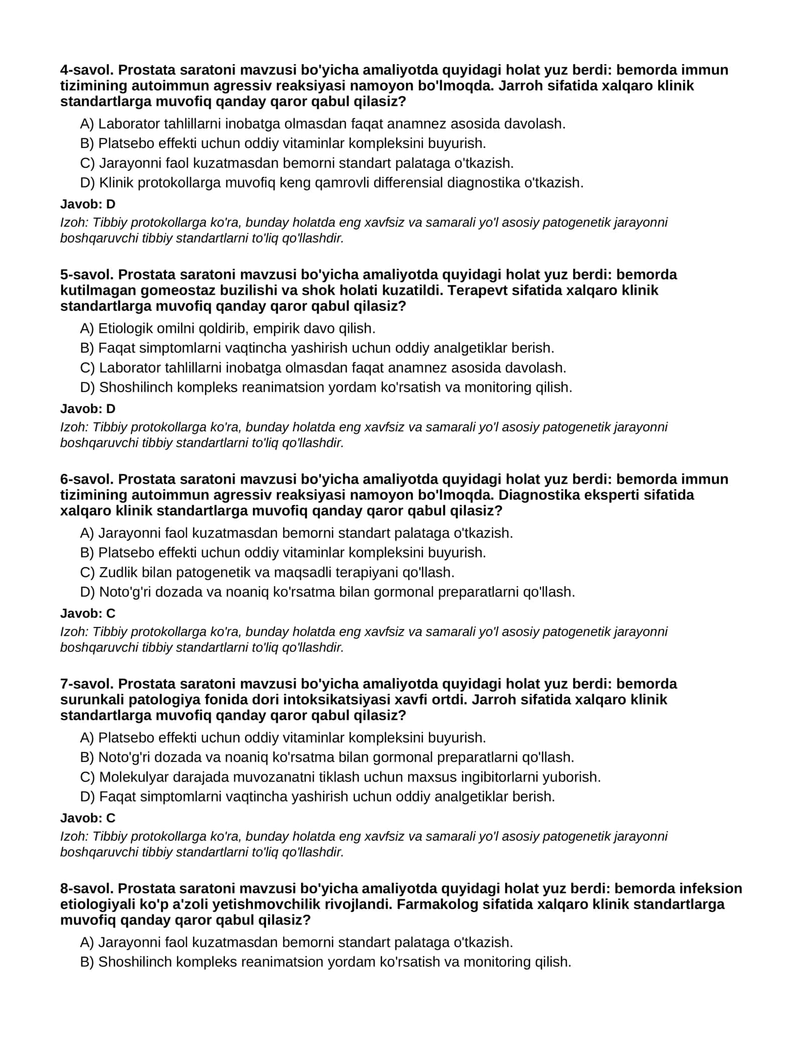 PROSTATA SARATONI - 2-QISM 2