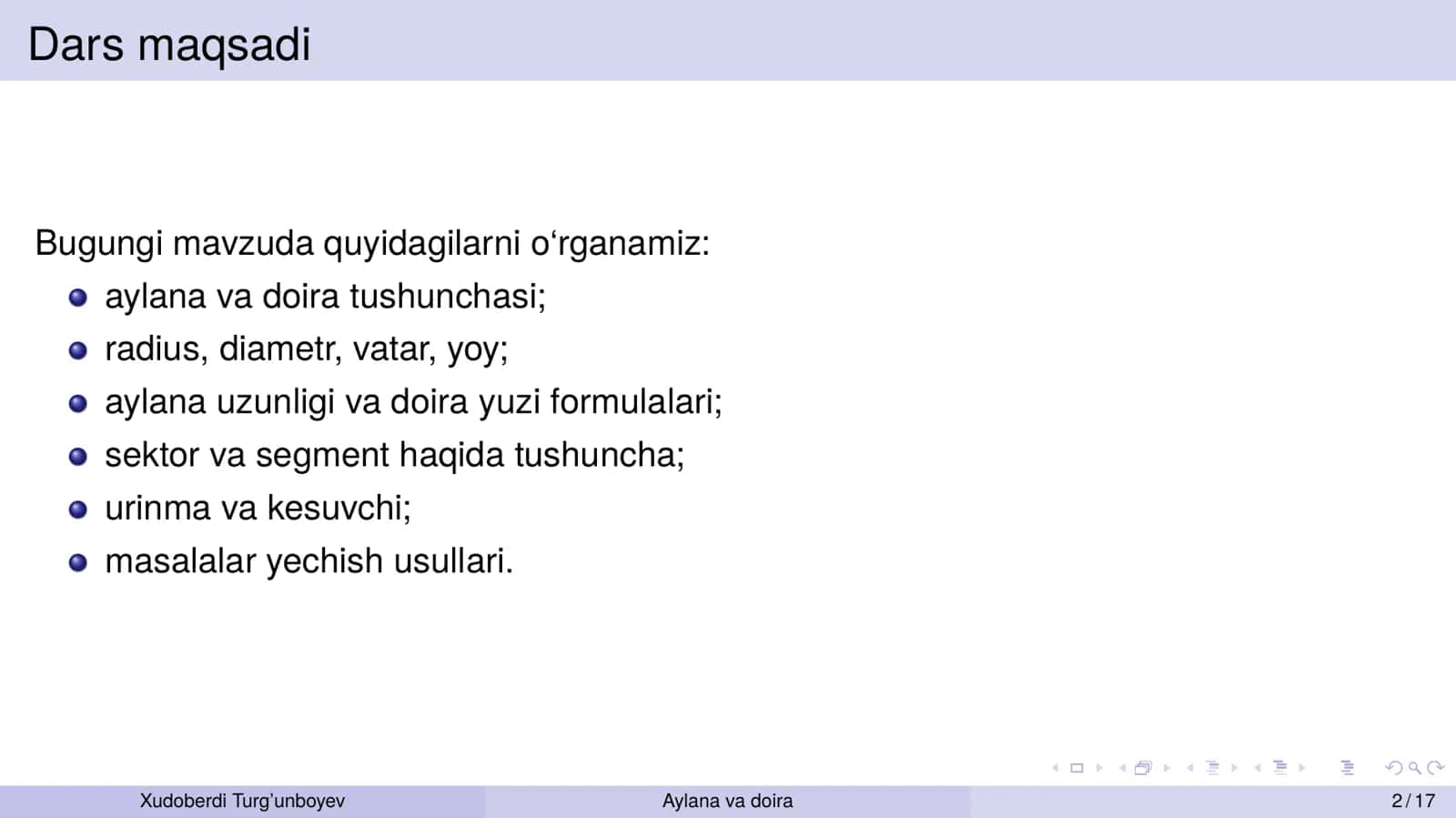 Aylana va doira (taqdimot) 2