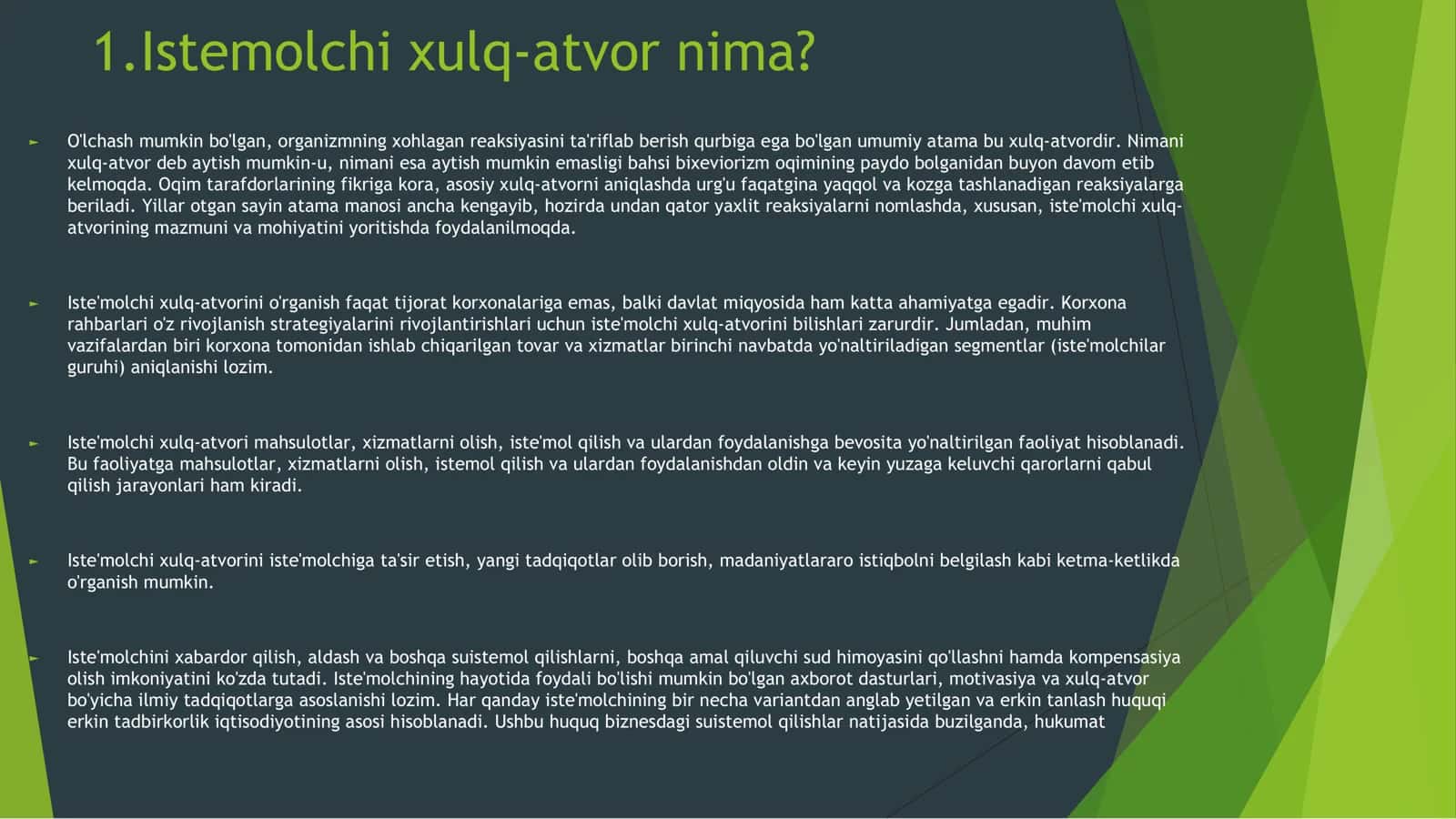 Istemolchi xulq-atvoriga ta`sir etuvchi omillar 2