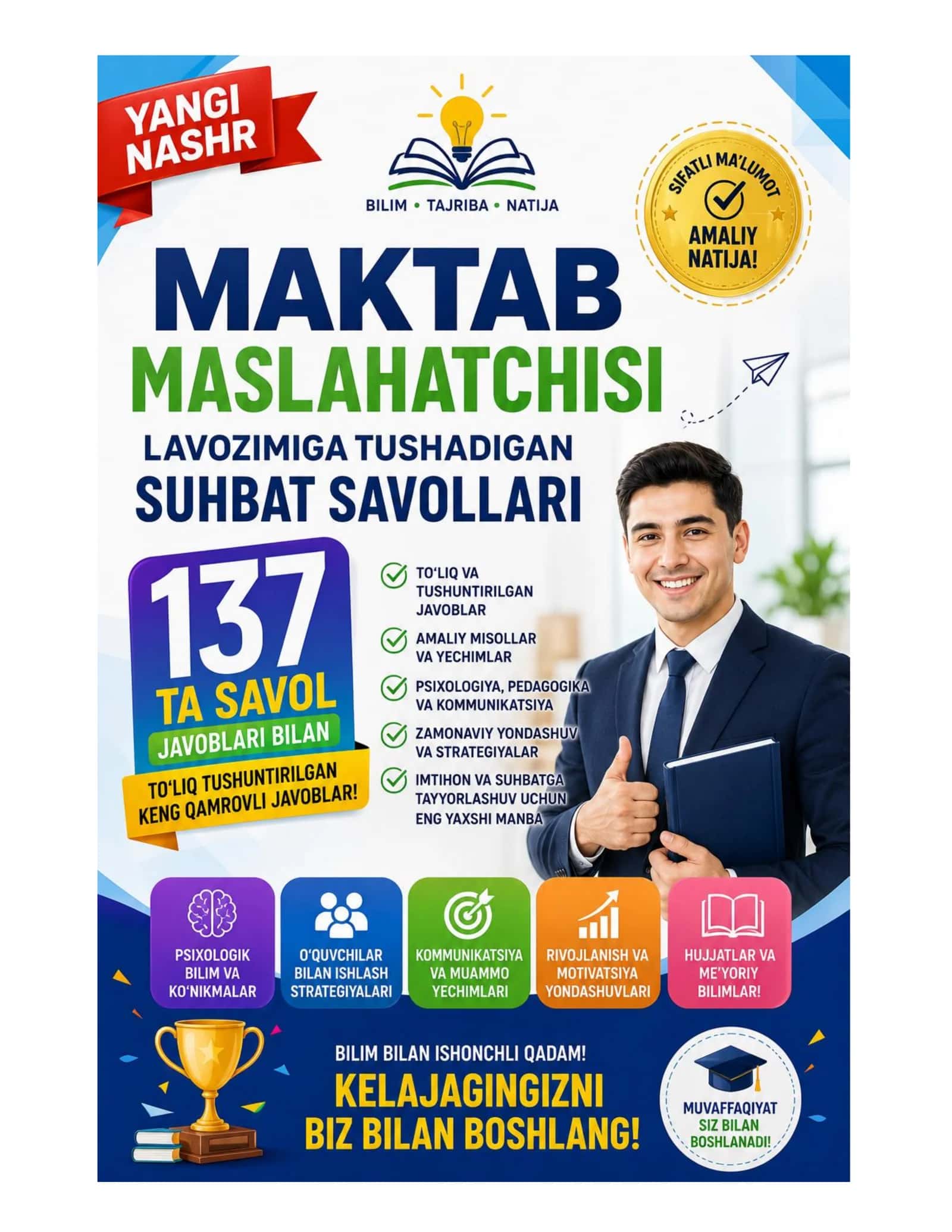 MAKTAB MASLAHATCHISI LAVOZIMIGA ISHGA KIRISH BILETLARI 137 TA 2