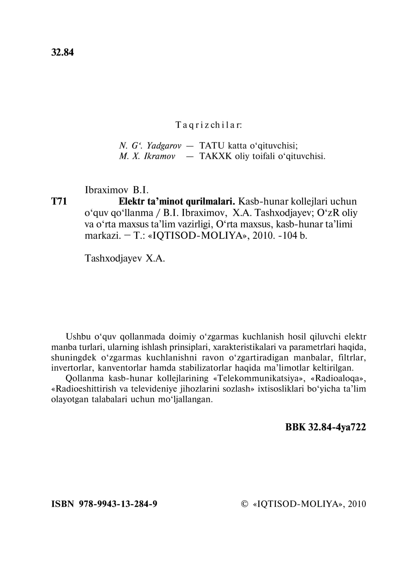Elektr ta'minot qurilmalari 2