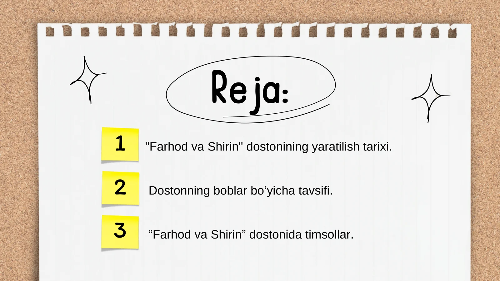 Farhod va Shirin dostonining boblar bo‘yicha tasnifi 2