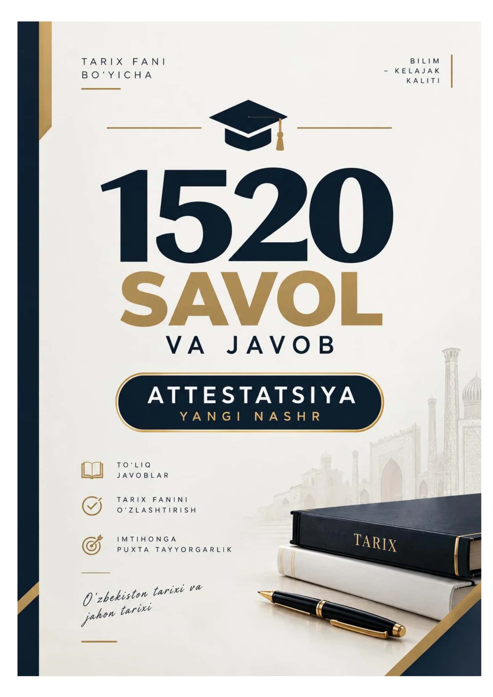 Tarix attestatsiya savollari yangi javoblari bilan 2