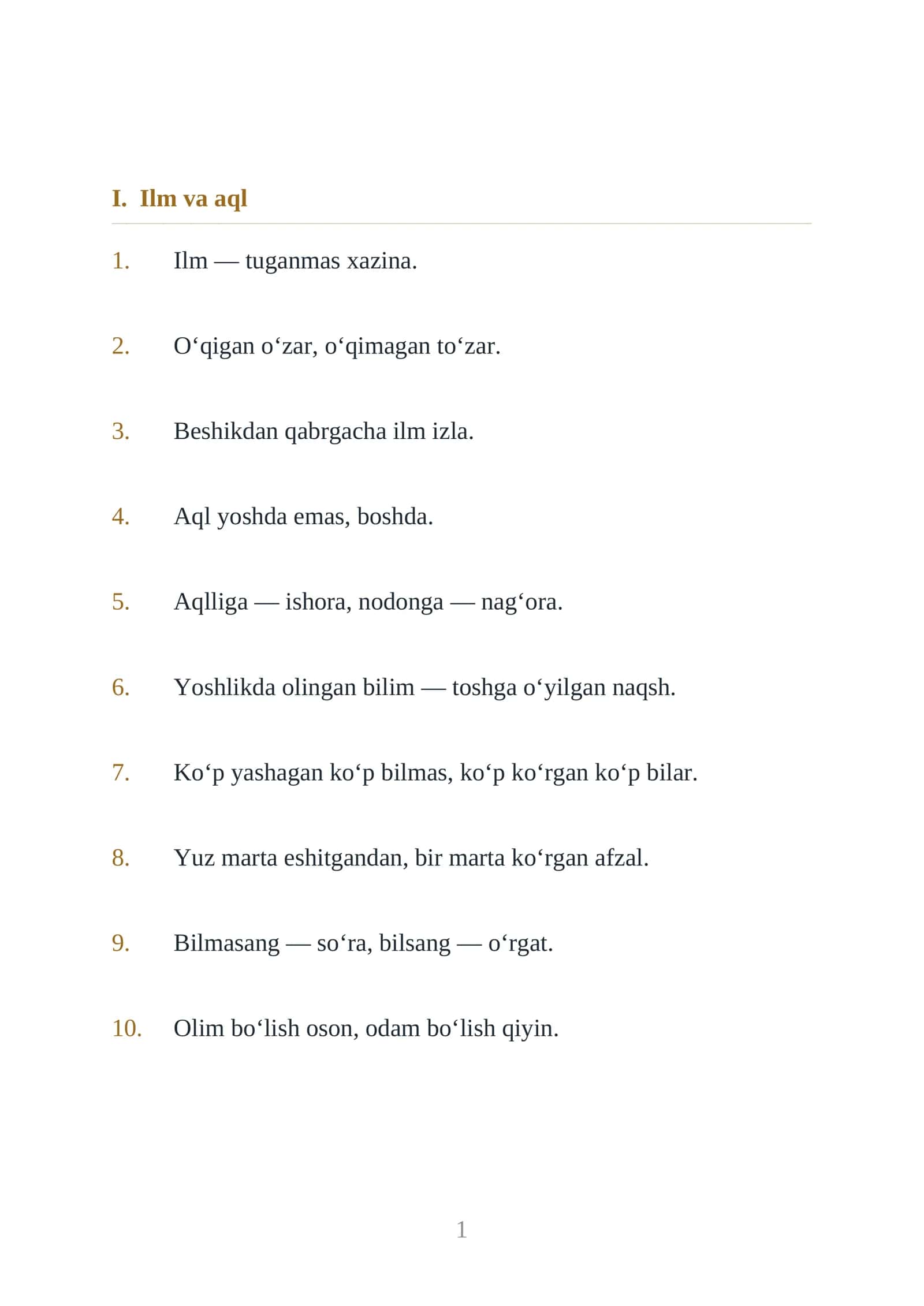 O‘zbek maqollar to‘plami 2