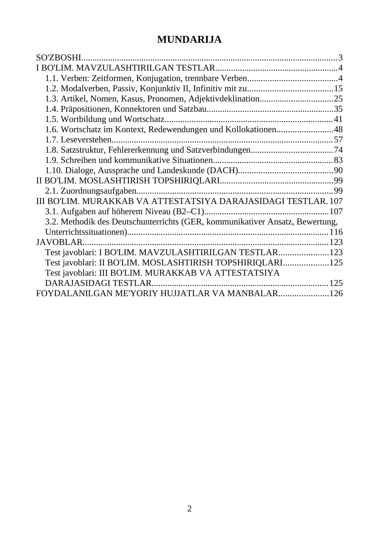 Nemis tili fanidan Milliy sertifikat va milliy attestatsiya savollari va javoblari. Oltin to'plam 1000 ta test 2