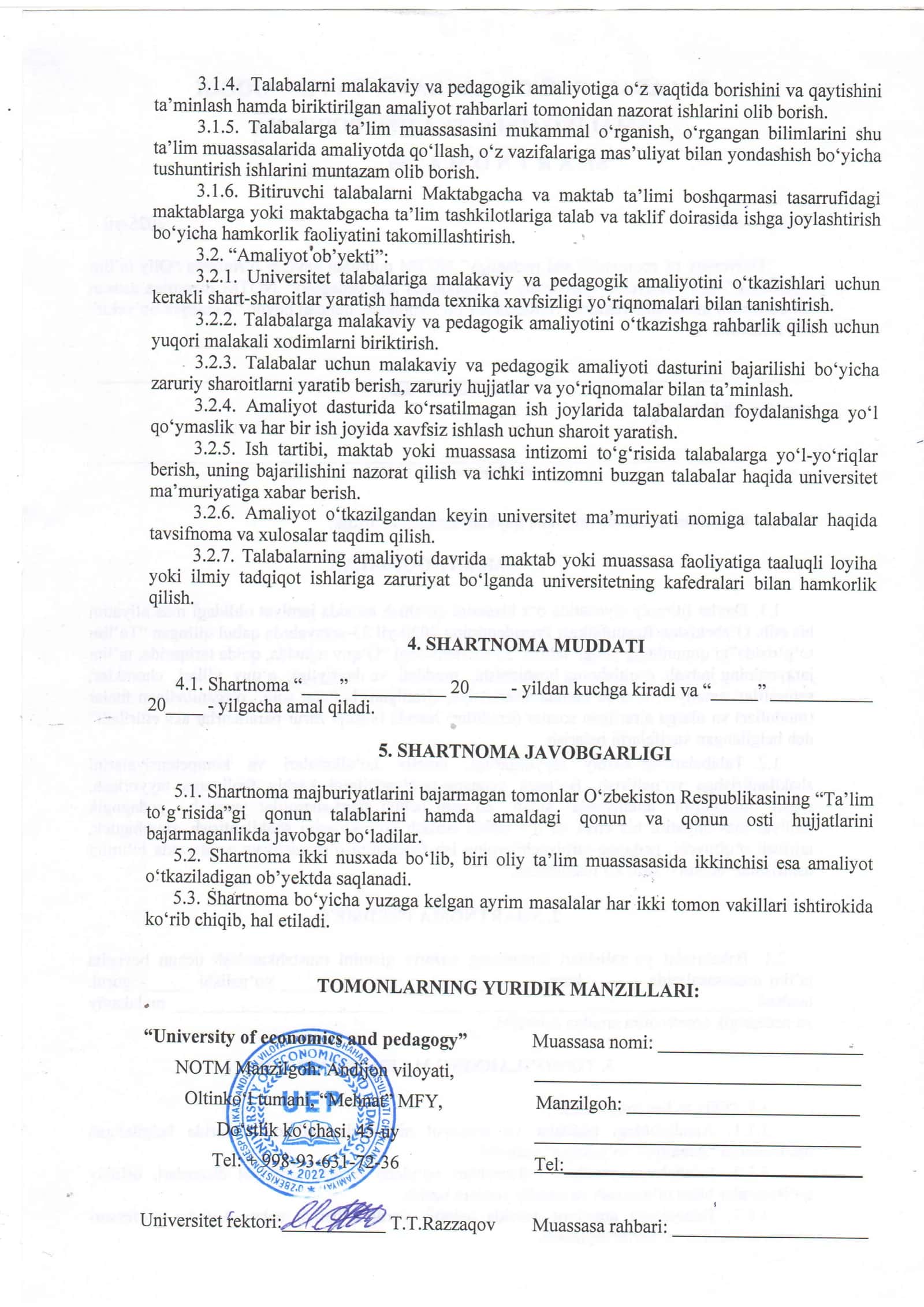 AMALIYOTINI O'TKAZISH VA PEDAGOGIK BO'YICHA 2
