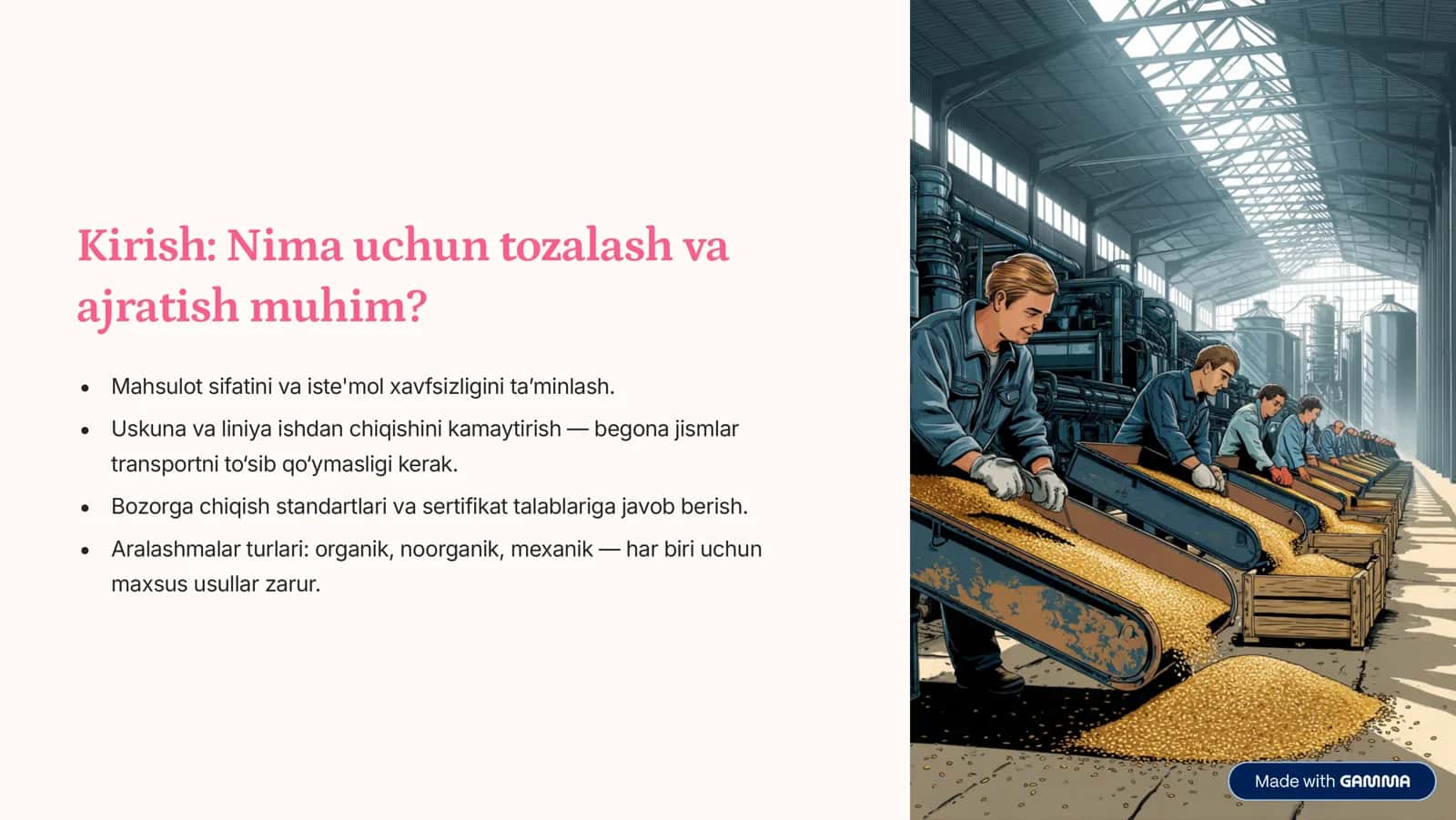 Don aralashmalarini tozalash va ajratish 2