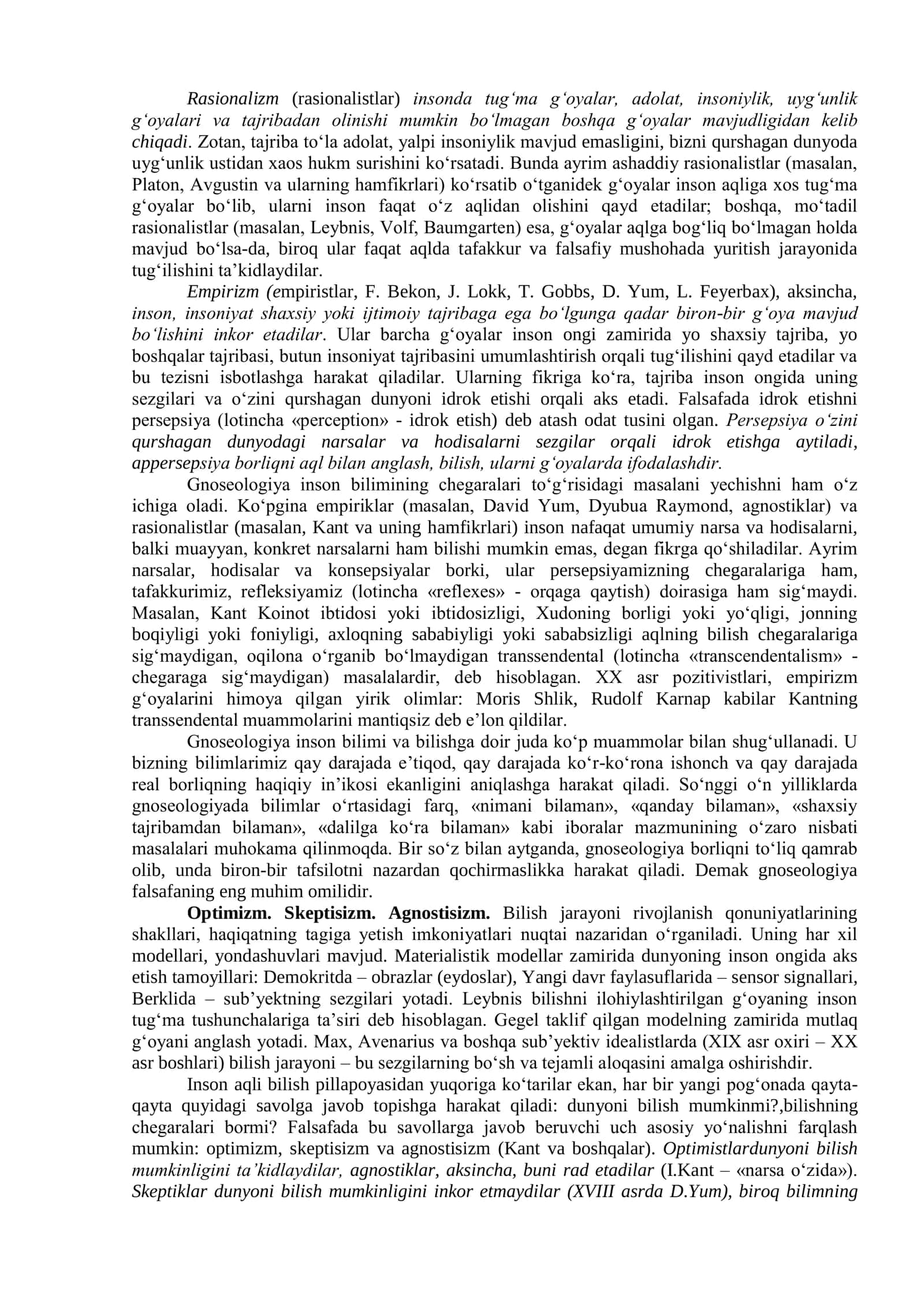 Bilish falsafasi (gnoseologiya) 2