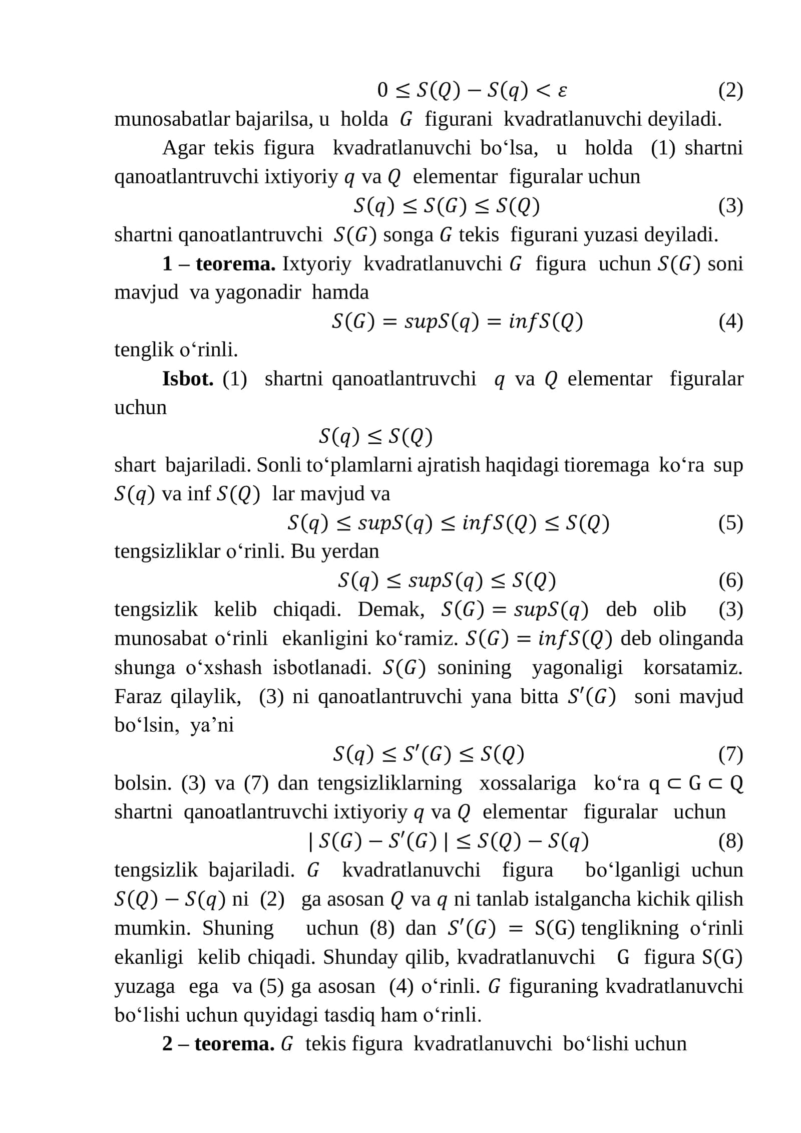 Tekis figuraning yuzasini hisoblash 2
