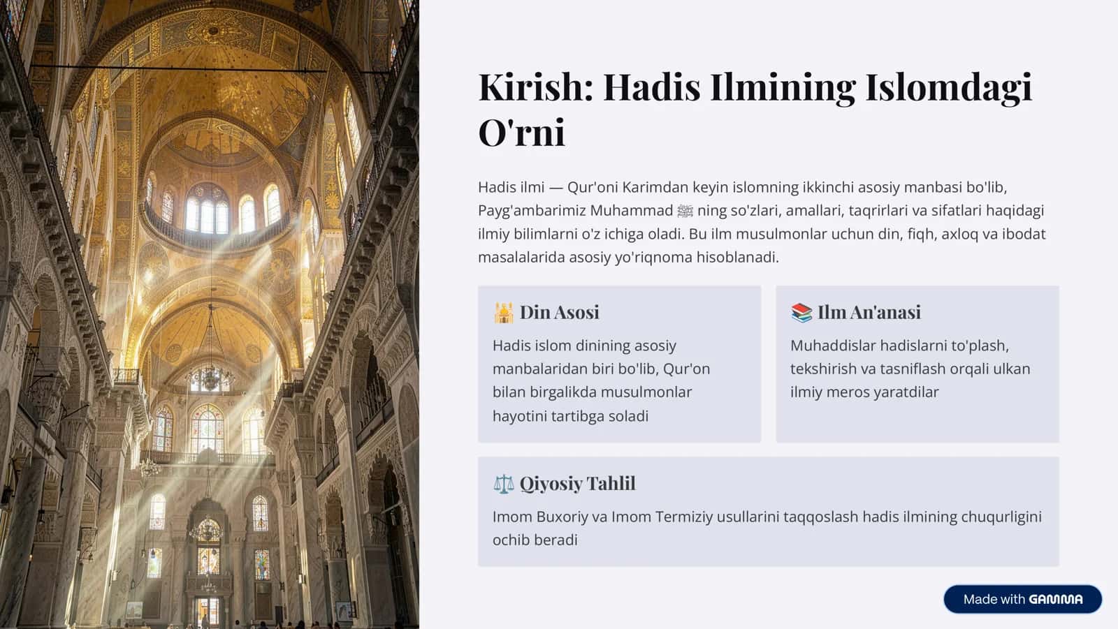 Imom Buxoriy va Imom Termiziyning Hadis Ilmiga Qo'shgan Hissalarini Qiyosiy Tahlili 2