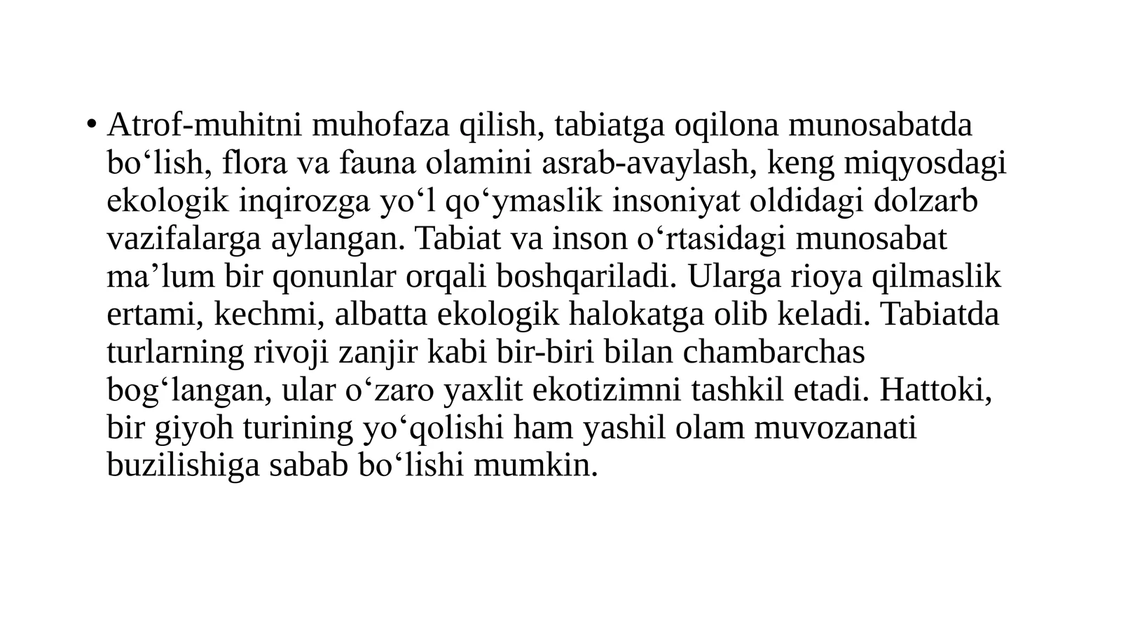 Atrof muhit muhofaza 2