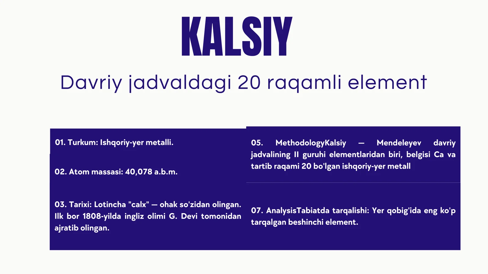 Kalsiy elementi uchun slayd 2