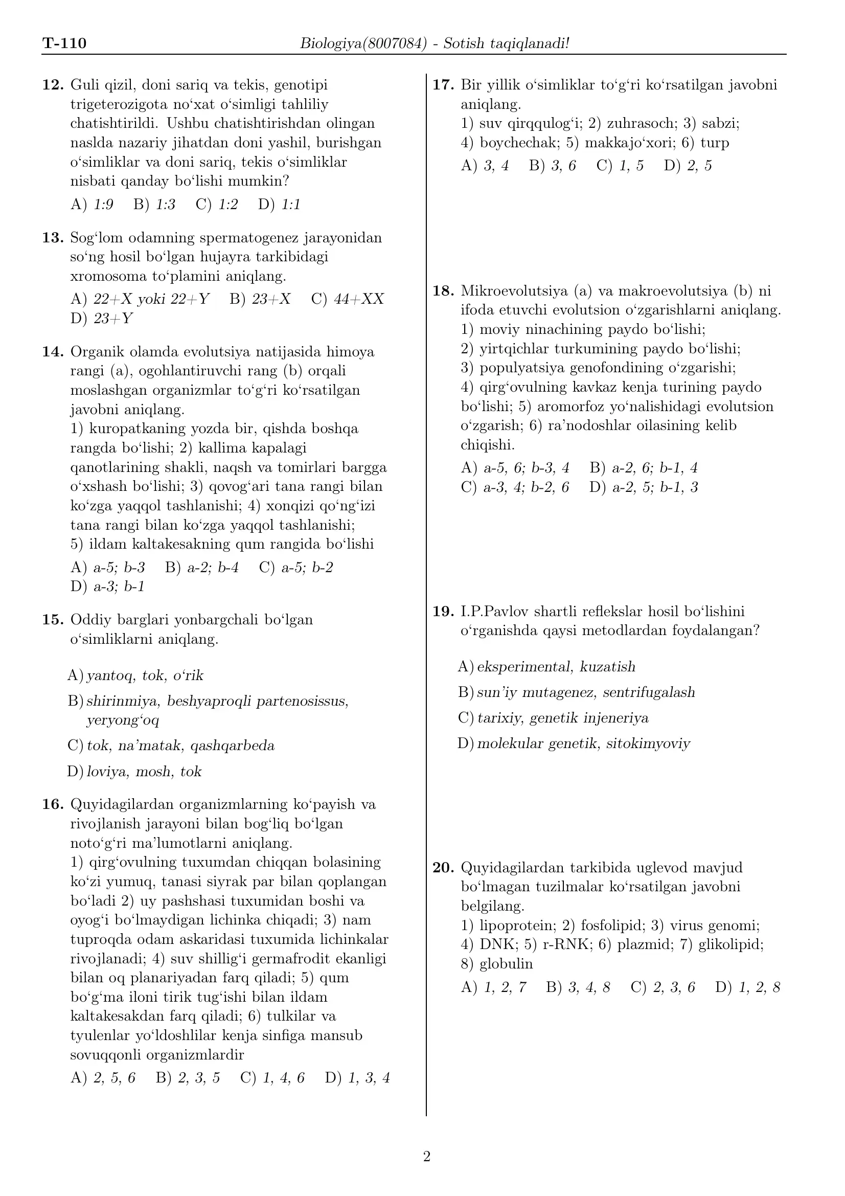 Biologiya 2