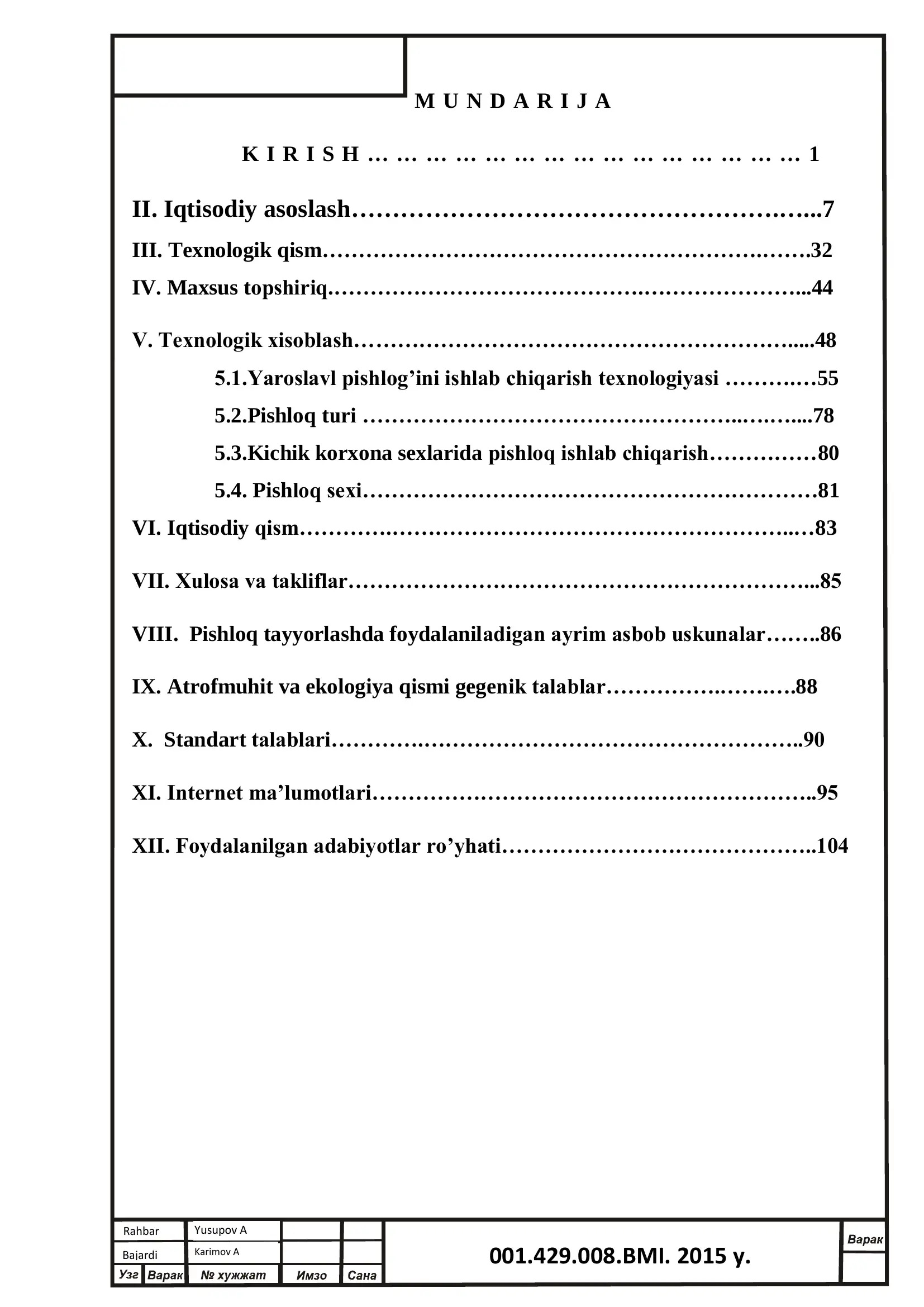Qishloq xo’jalik mahsulotlarini saqlash va qayta ishlash texnlogiyasi 2