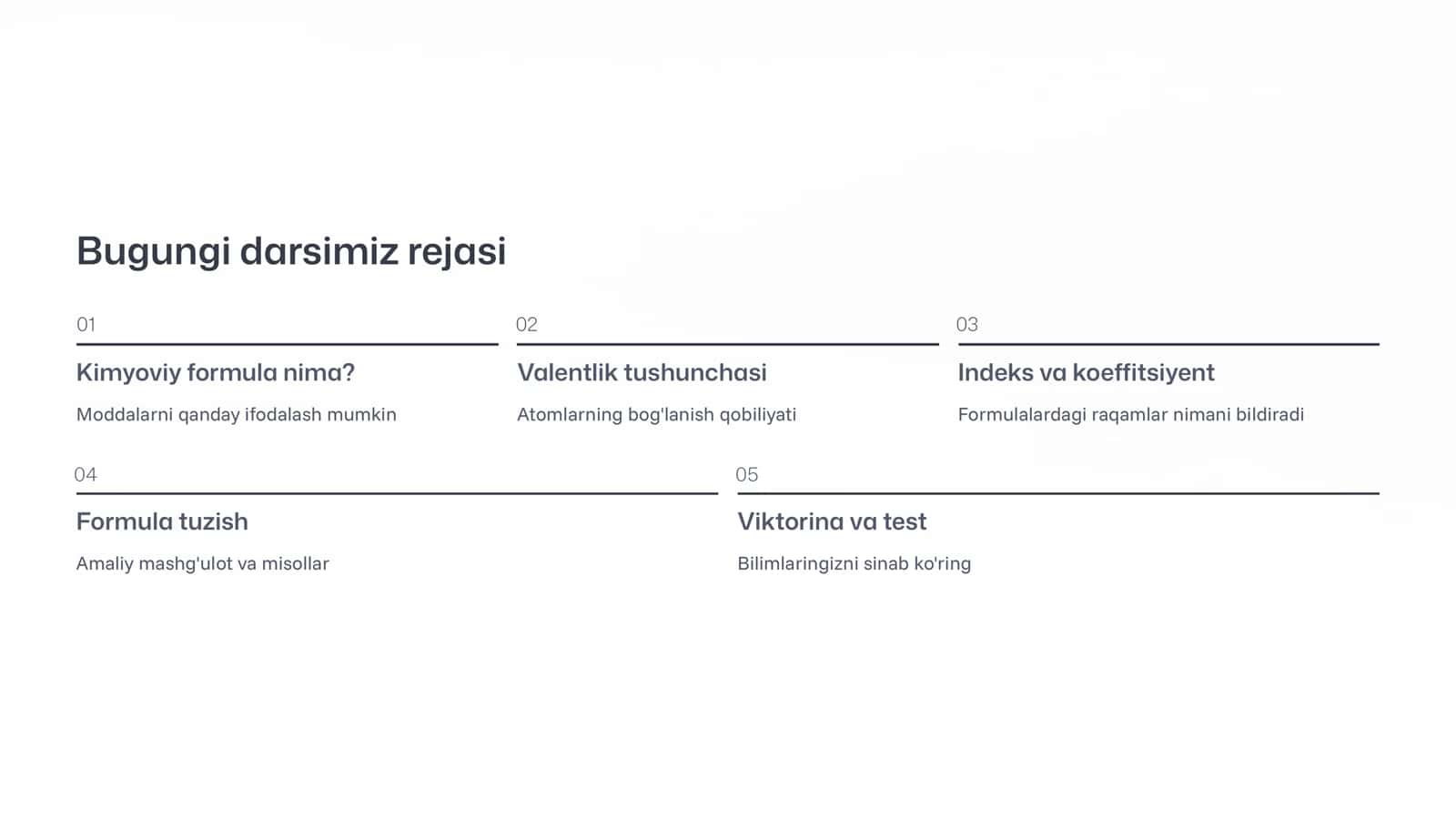 Kimyoviy Formula va Valentlik 2