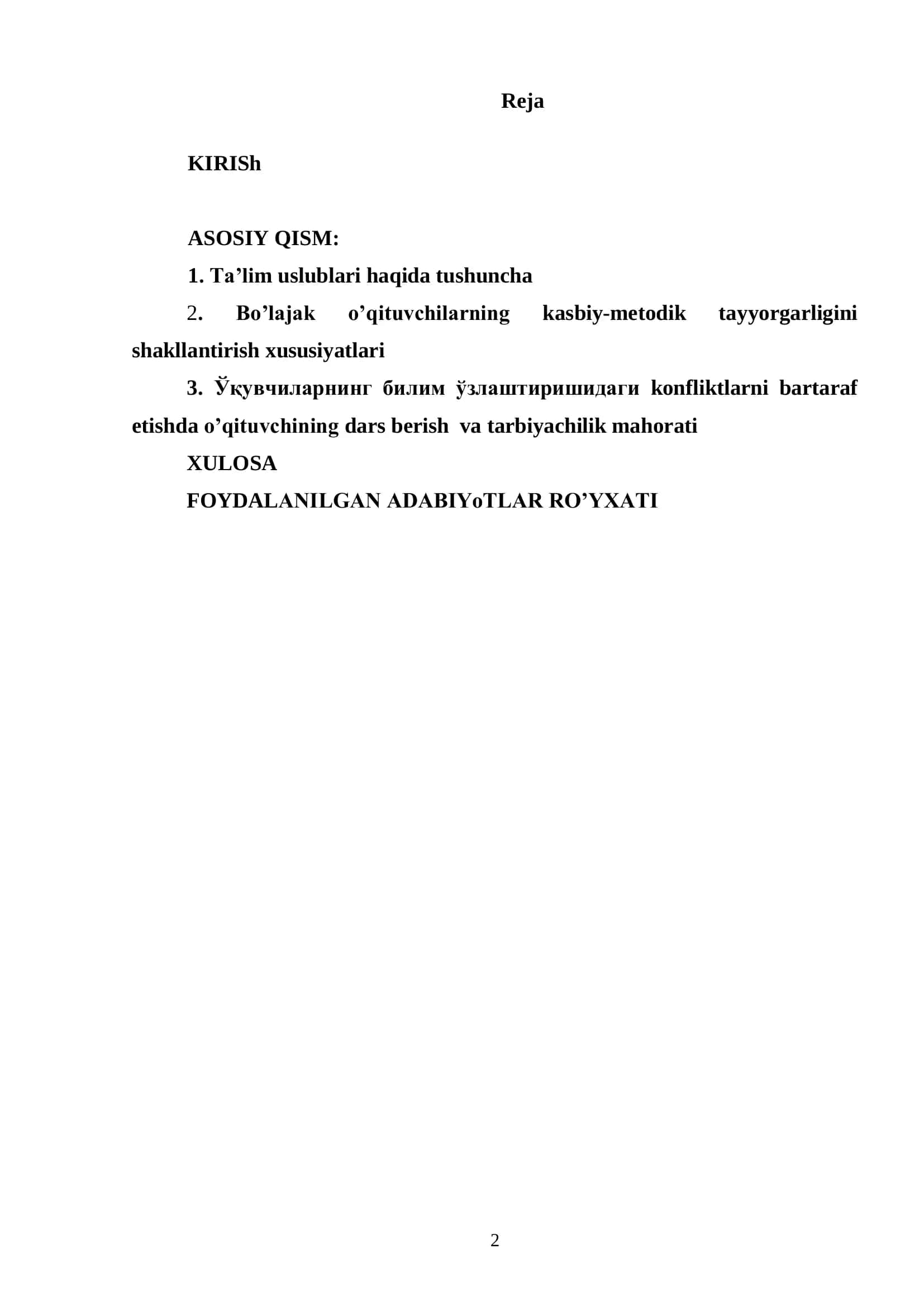 Bo’lajak o’qituvchilarning kasbiy-metodik tayyorgarligini 2